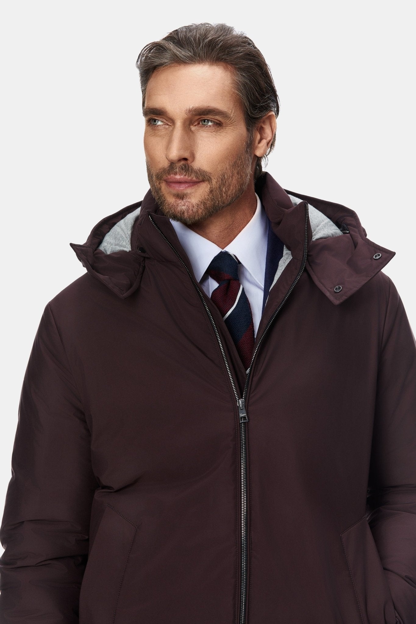 Parka bordeaux din puf - Viggo
