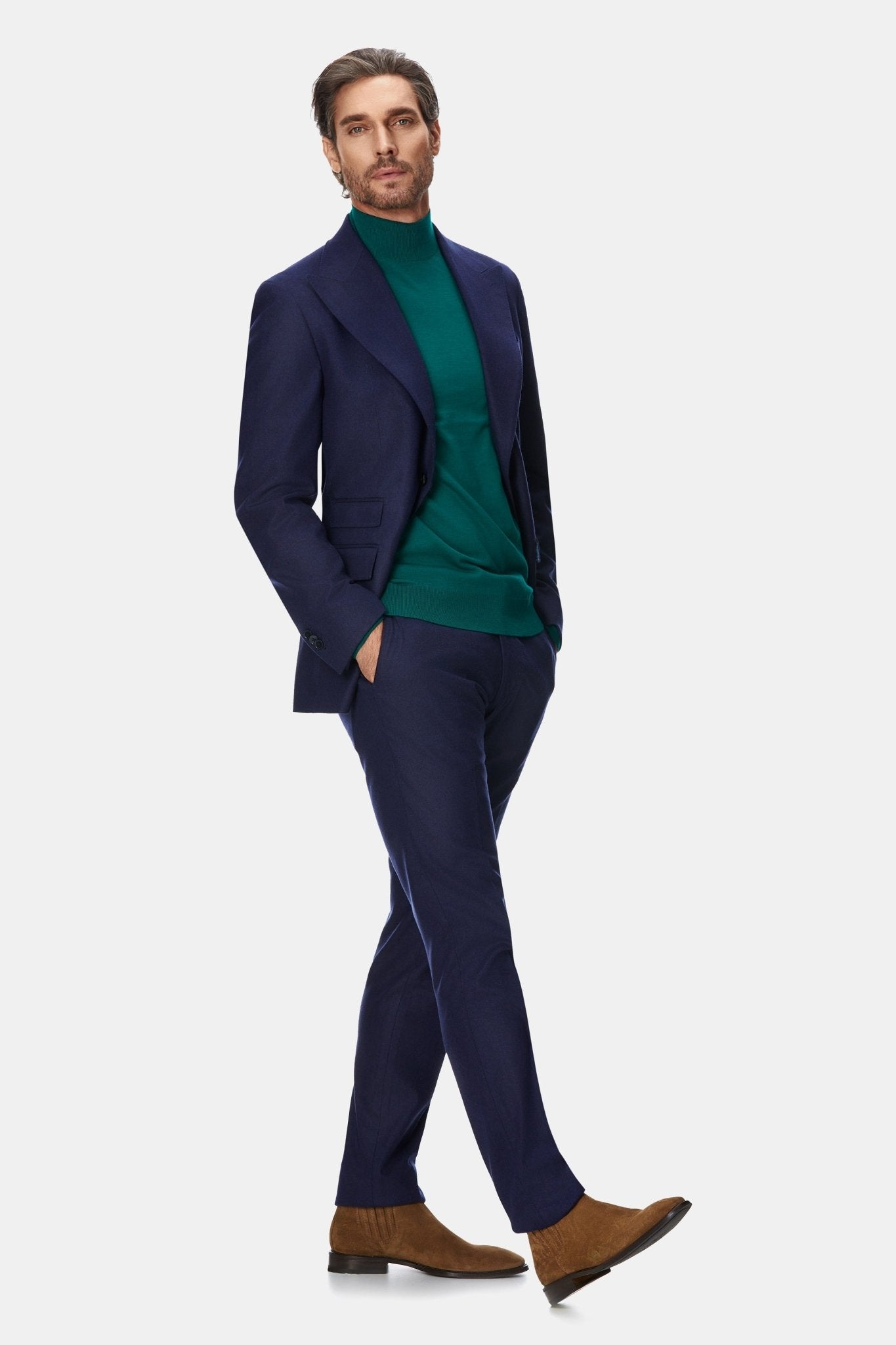 Maleta verde din lana merino extra fina 16 GG - Viggo