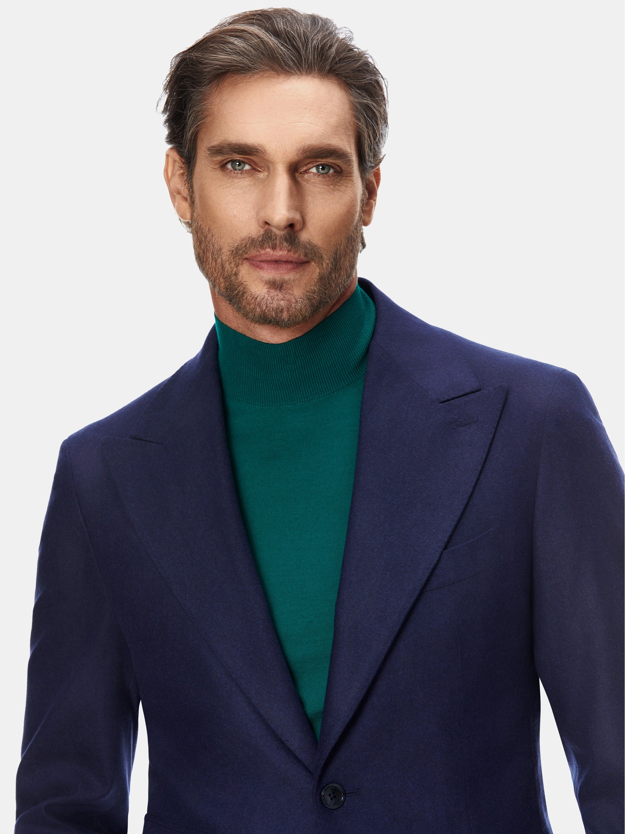 Green 16 GG merino wool high neck sweater