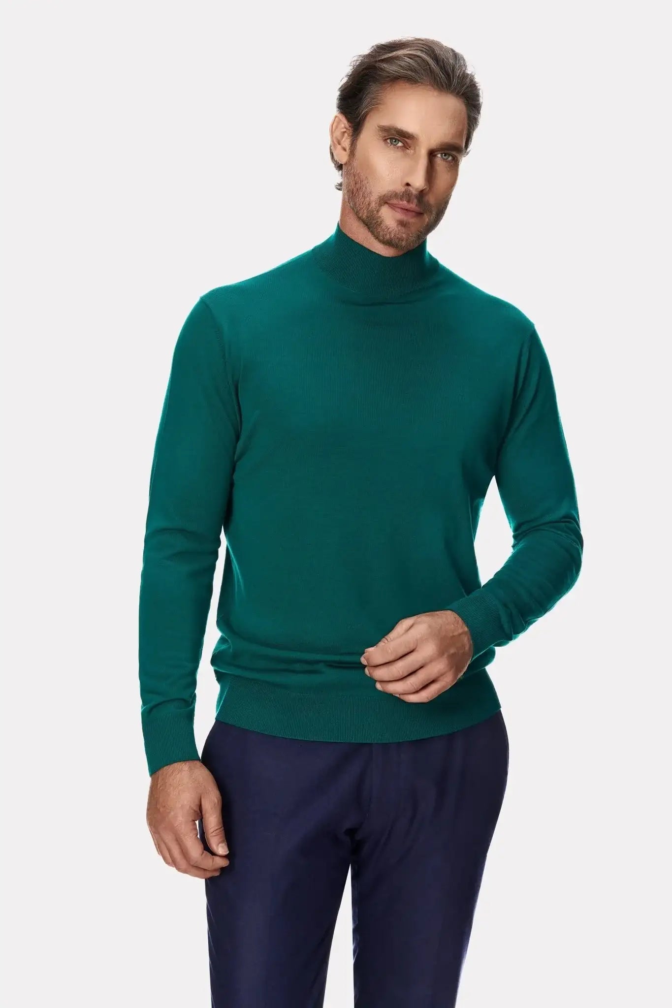 Green 16 GG merino wool high neck sweater