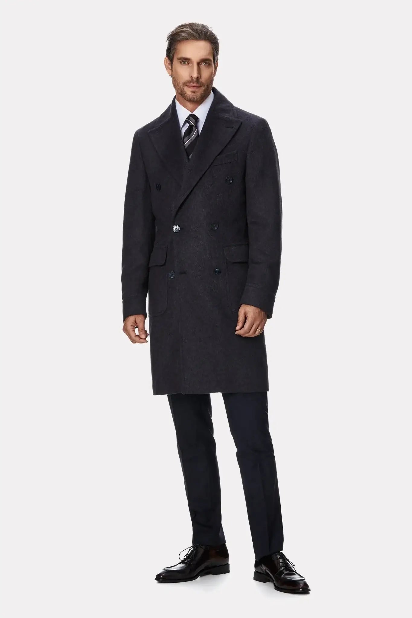 Gray camel hair coat