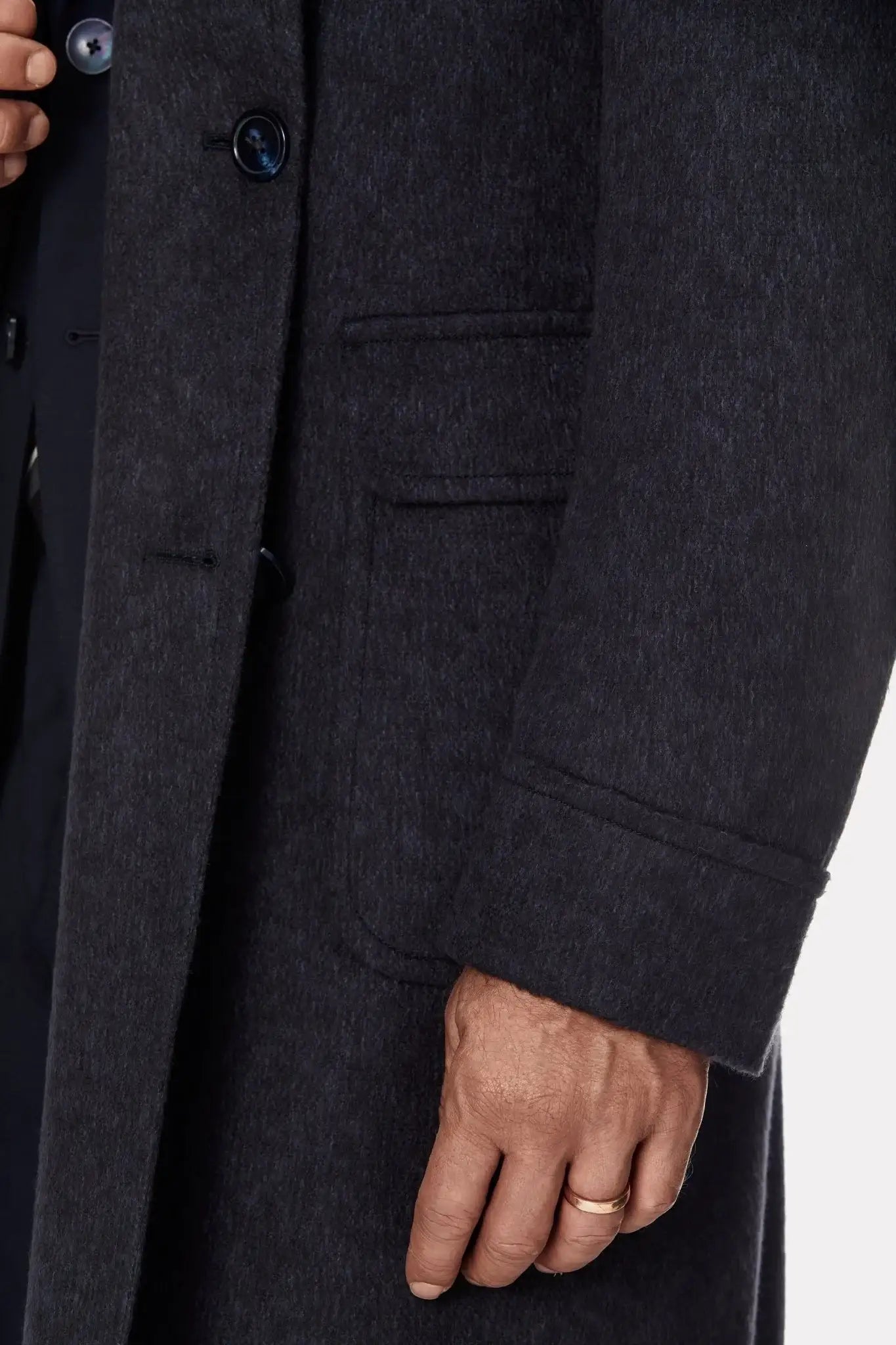 Gray camel hair coat