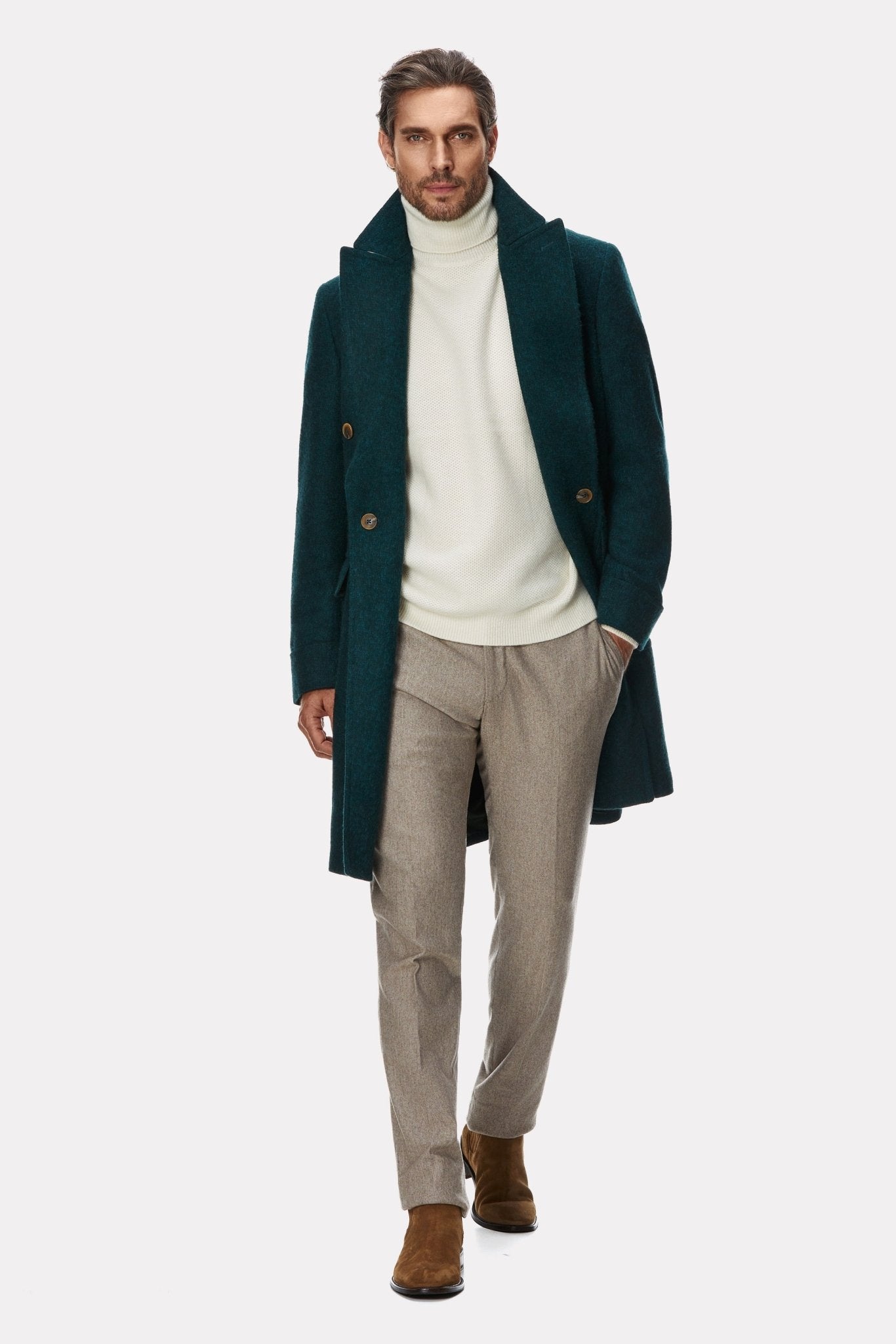 Palton verde din par de camila - Viggo