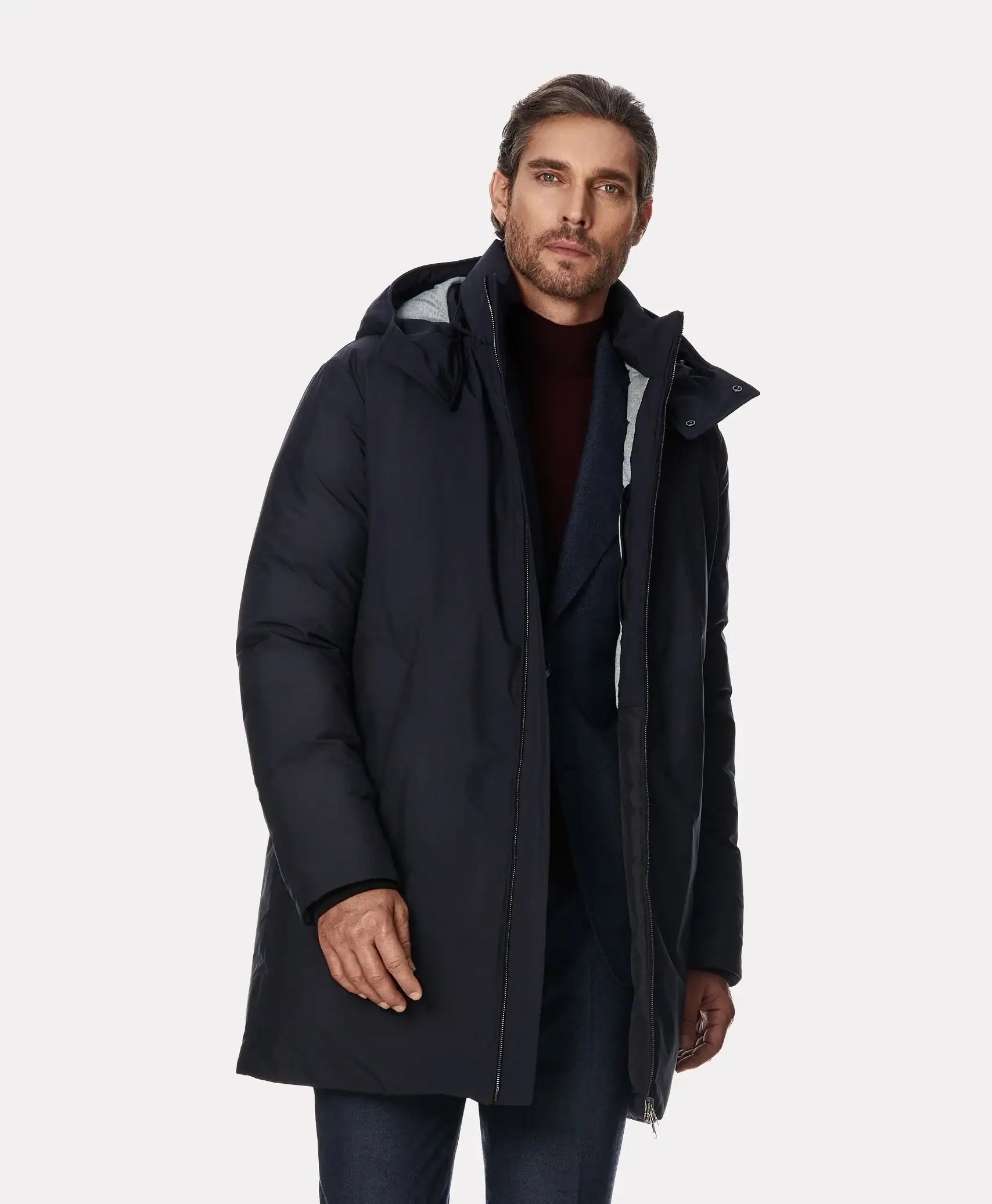 Parka navy din puf