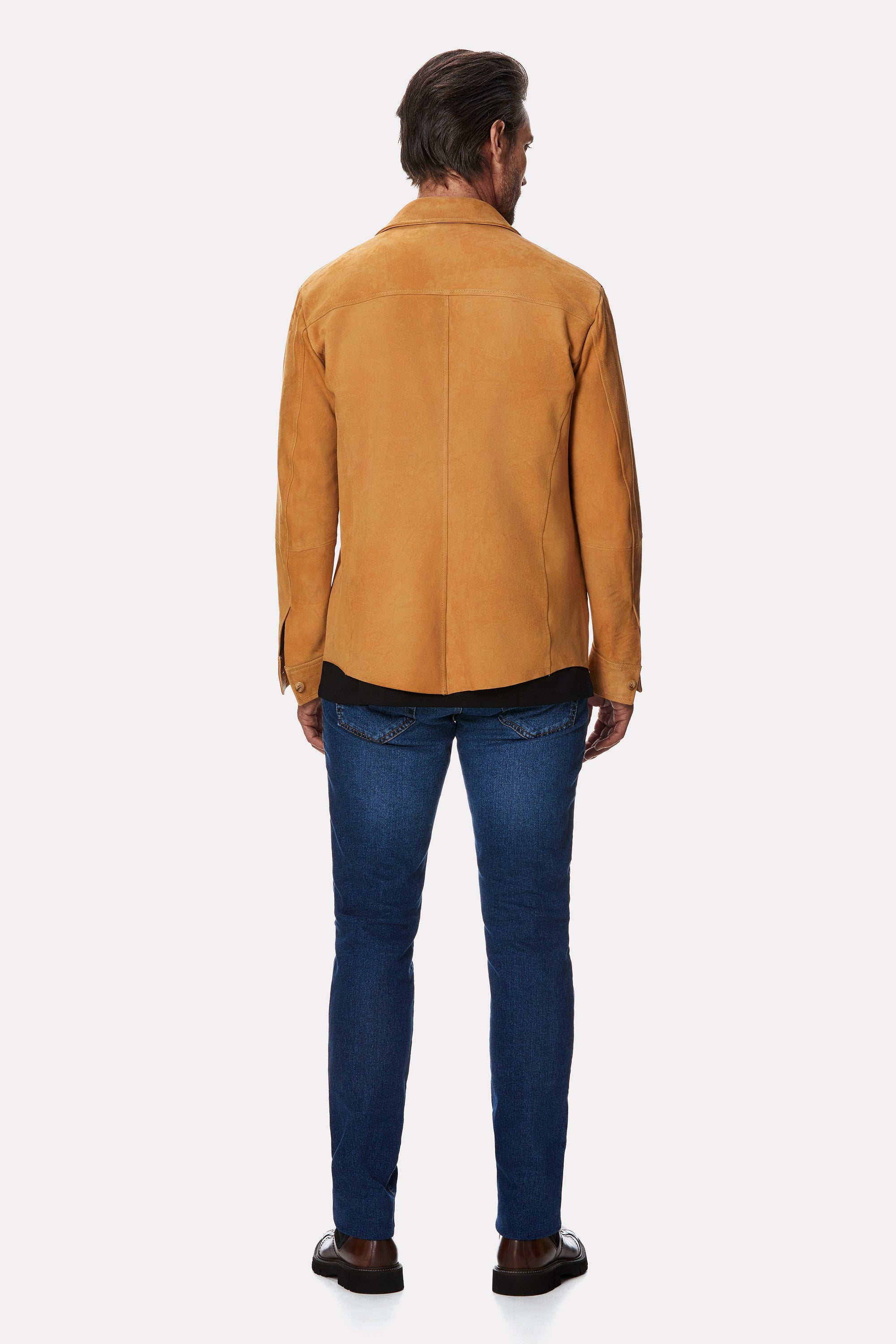 Jacheta din piele intoarsa beige