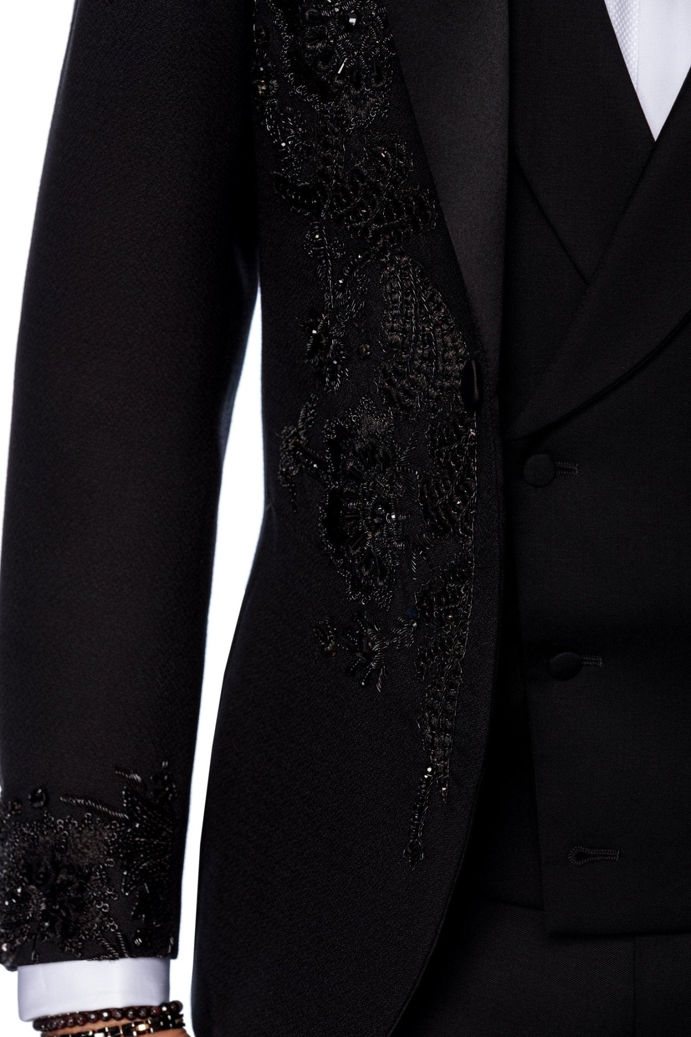 Sacou smoking made to measure cu broderie aplicata manual - Viggo