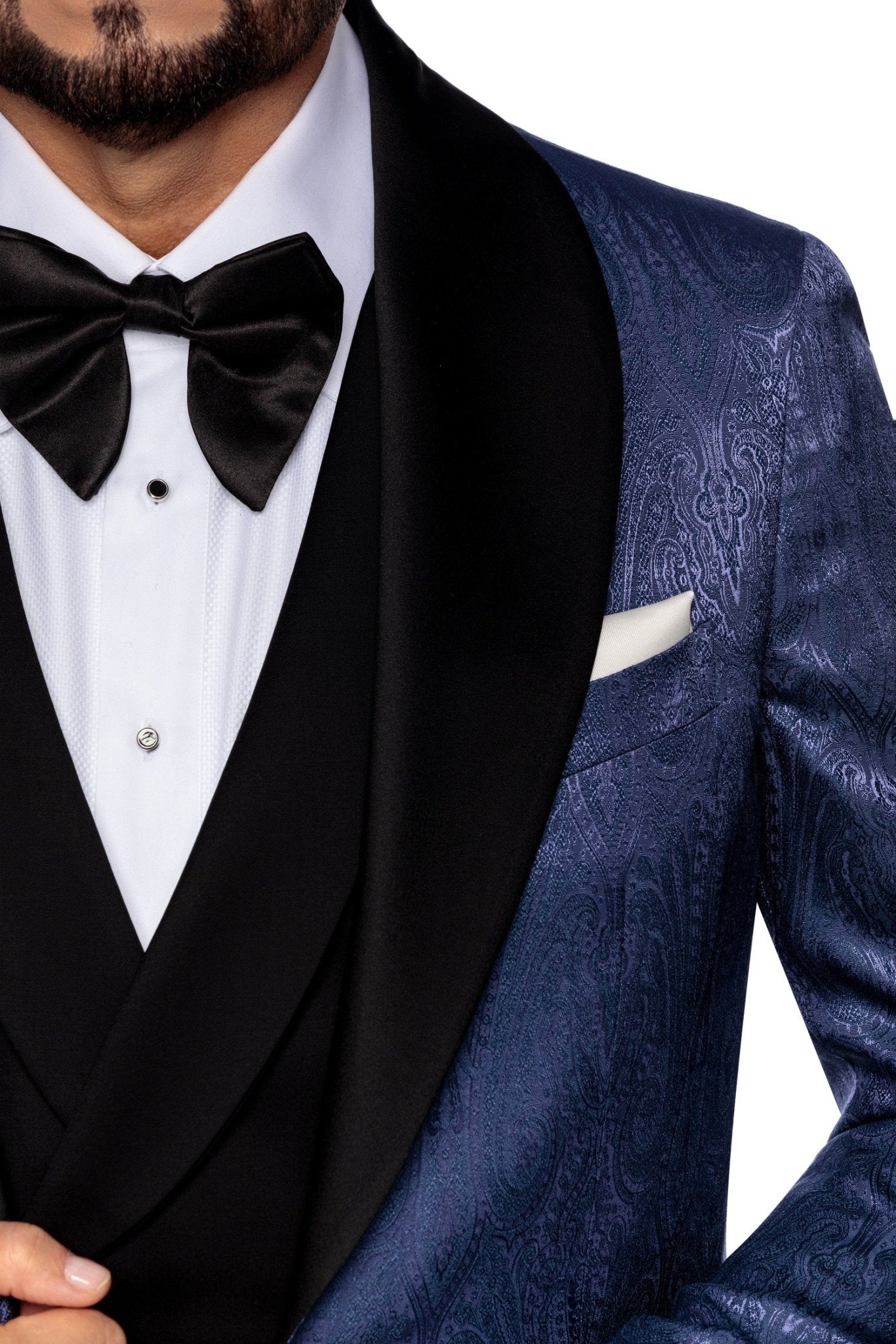 Sacou smoking jacquard ton sur ton - Viggo