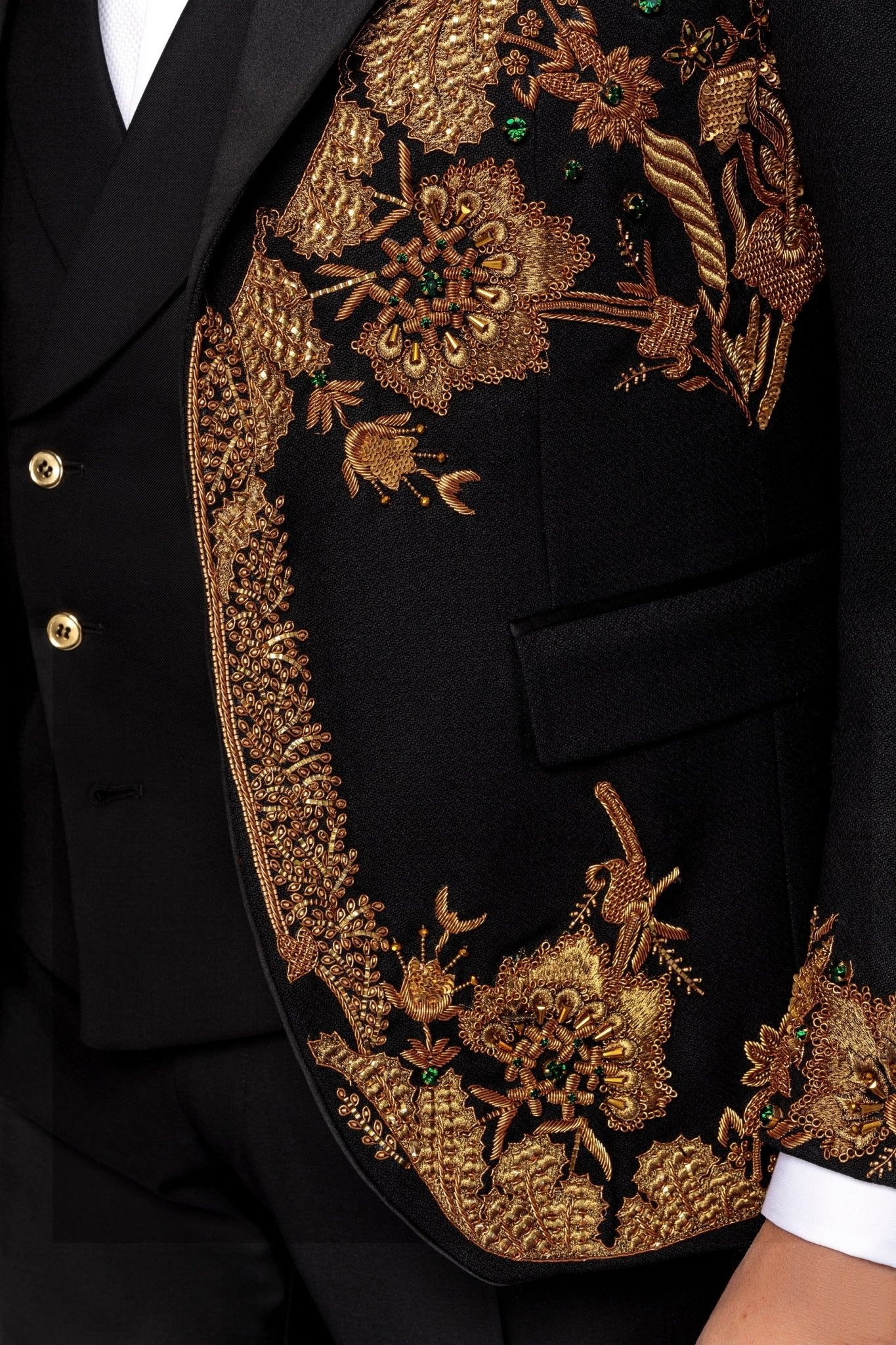 Sacou smoking made to measure din lana cu broderie manuala - Viggo