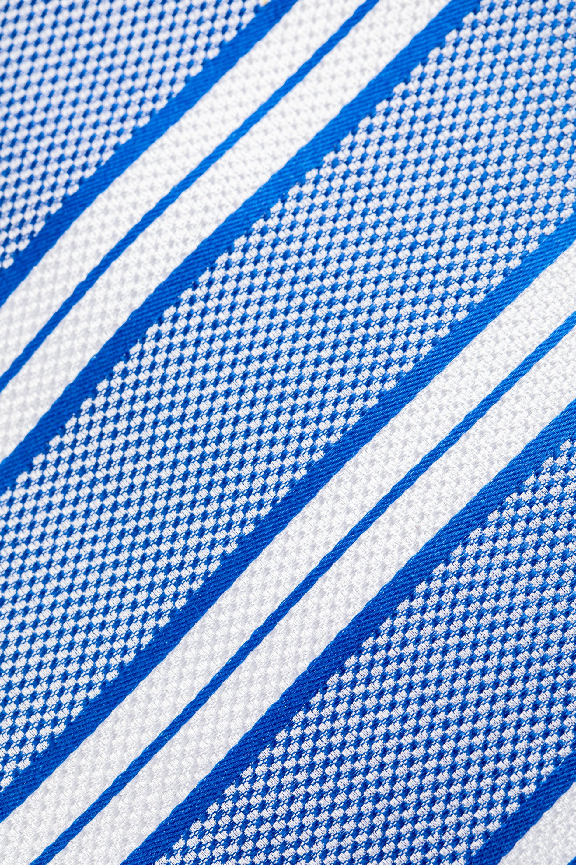 Blue silk tie with stripes
