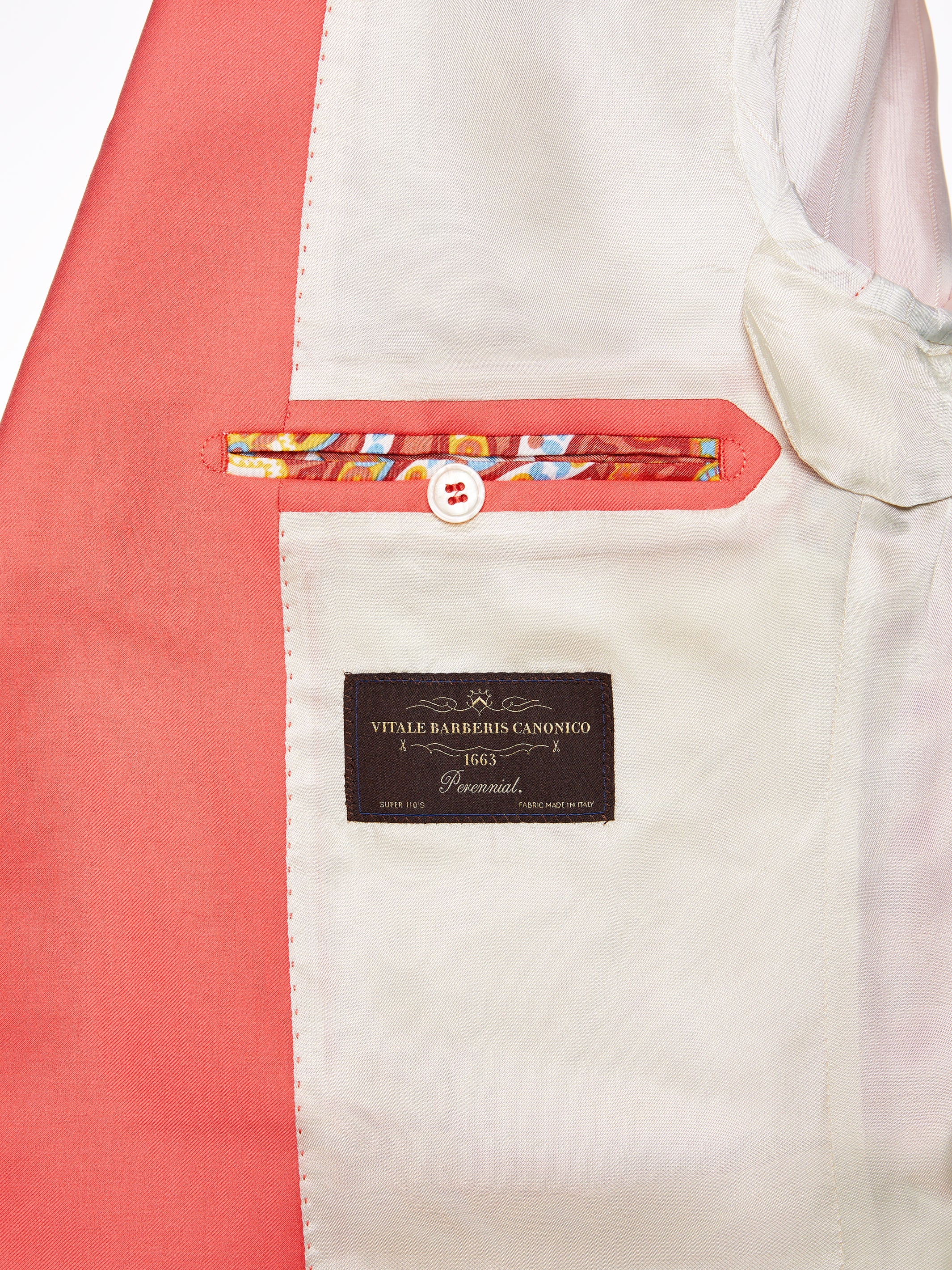 Two-piece peach suit, tailored fit