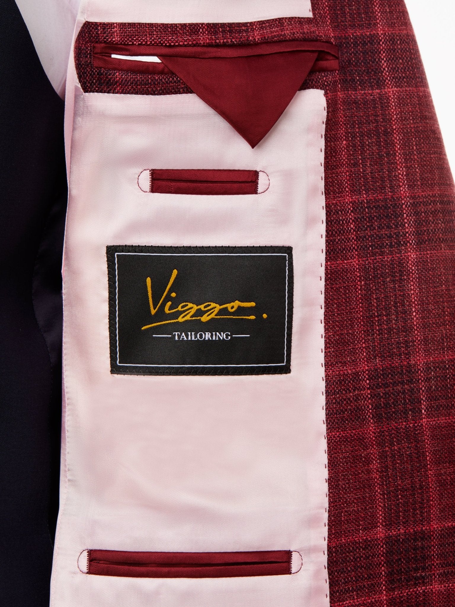 Sacou bordeaux check, tailored fit - Viggo