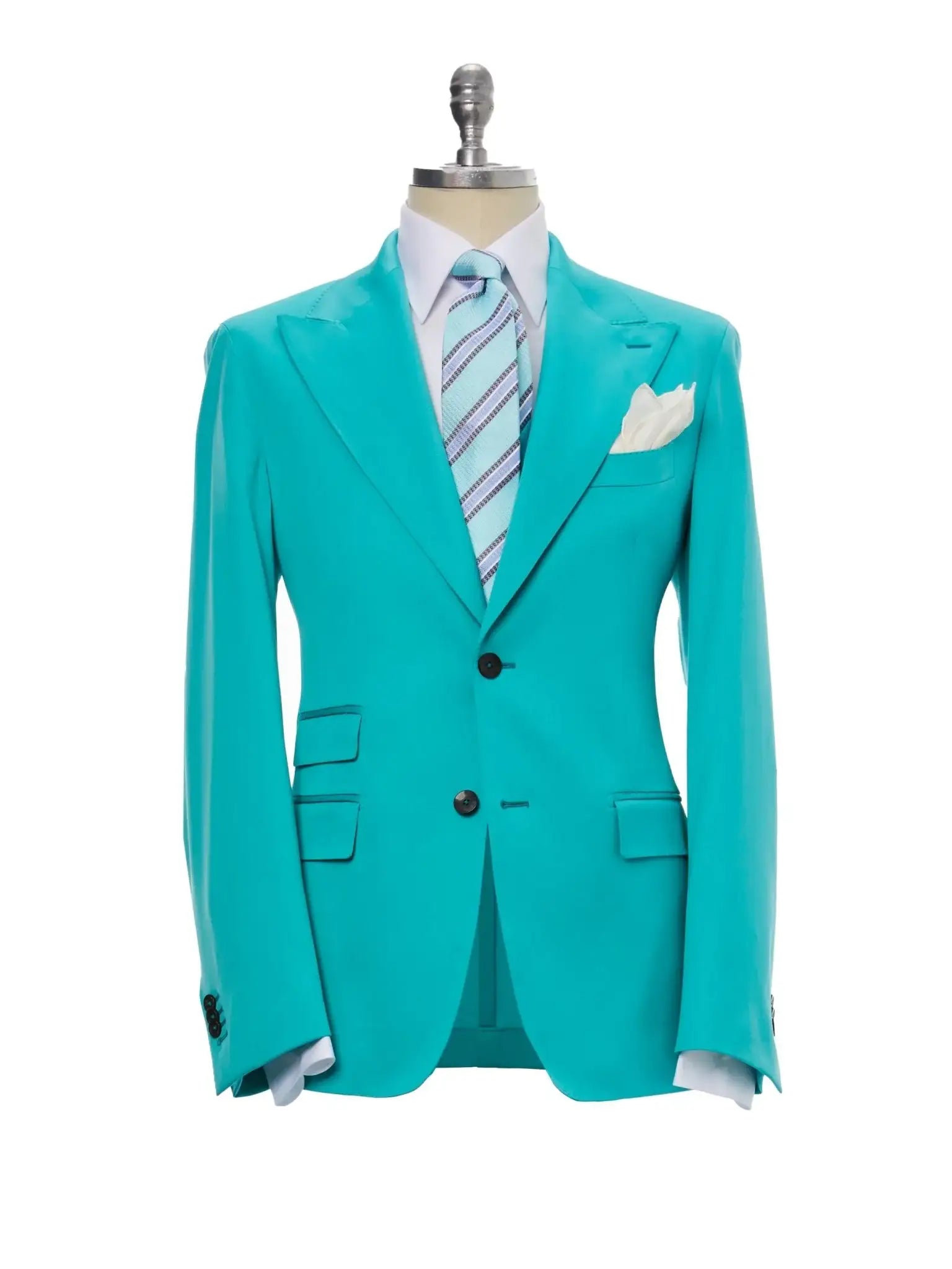 Costum doua piese turquoise, tailored fit