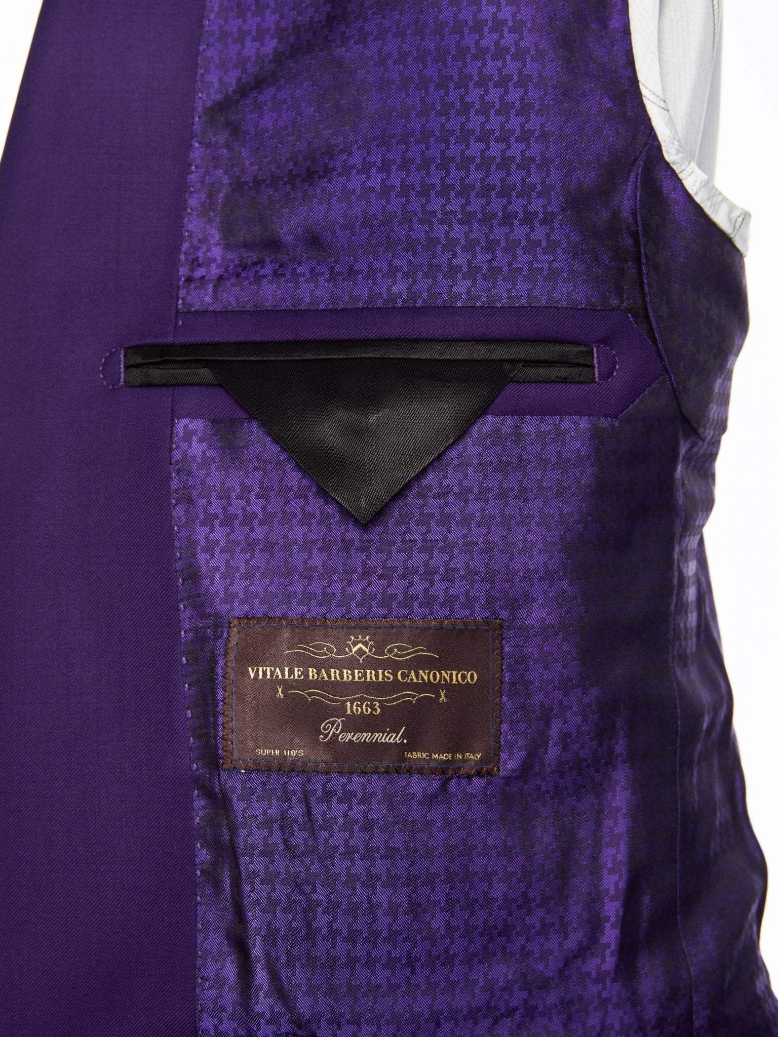 Purple two-piece suit, tailored fit