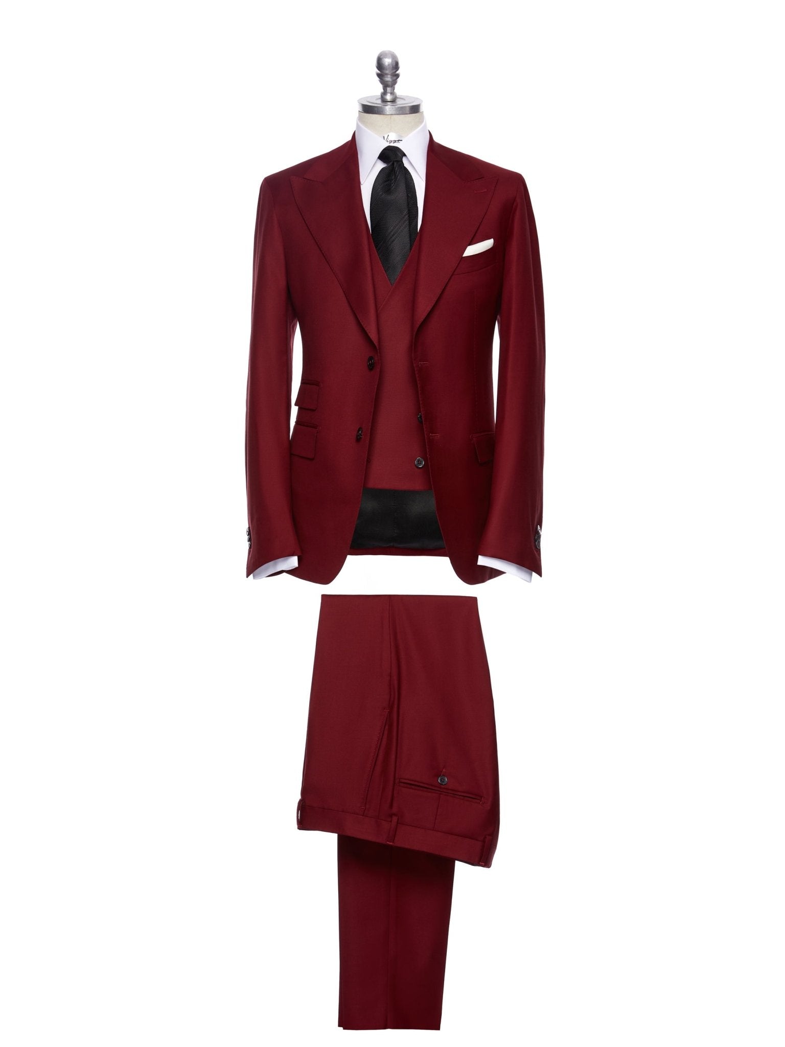 Costum trei piese burgundy, tailored fit - Viggo