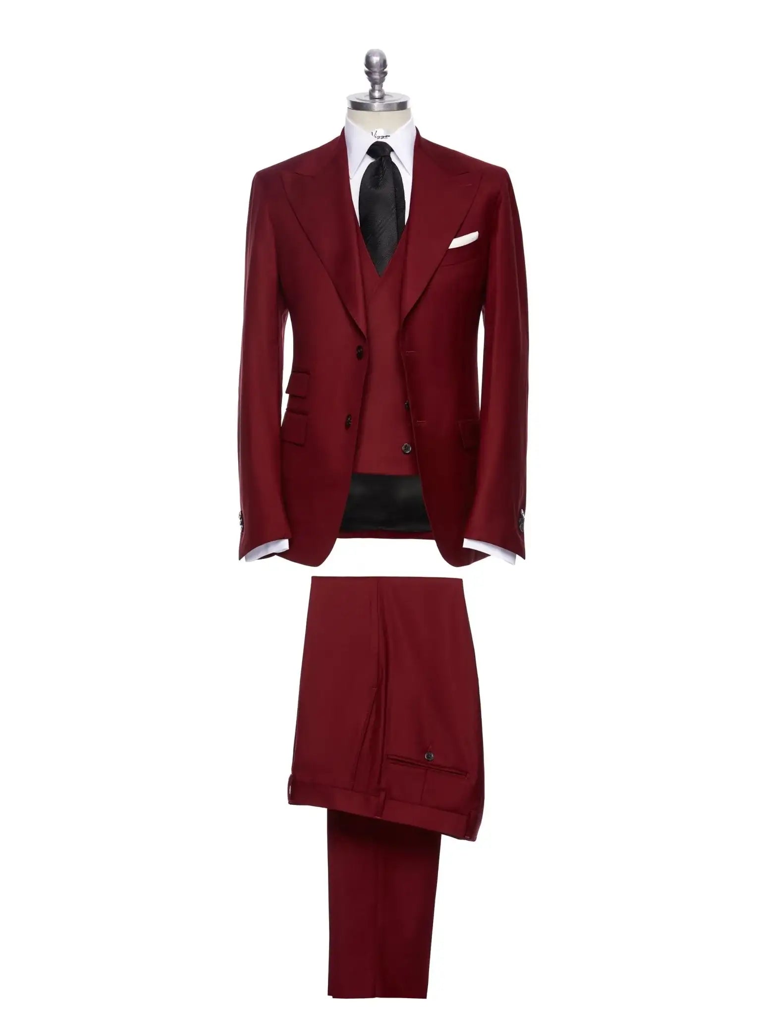 Costum trei piese burgundy, tailored fit