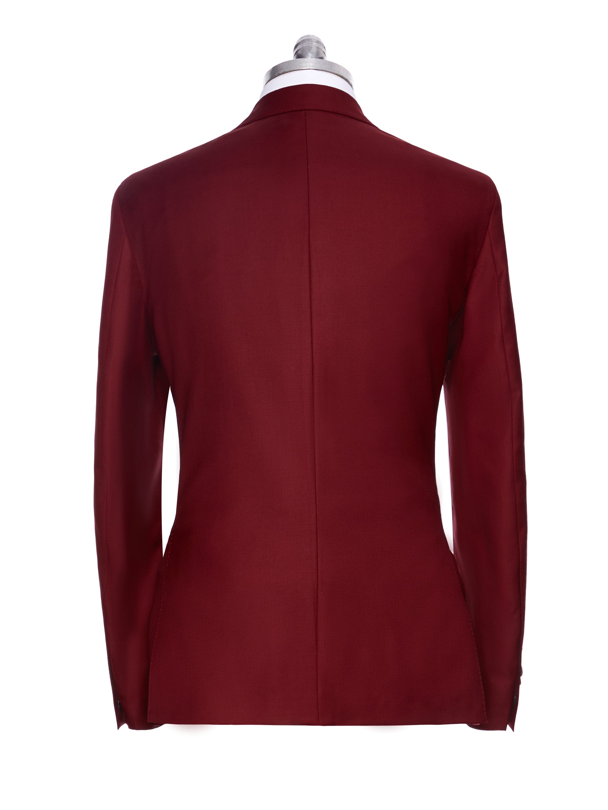 Three-piece burgundy suit, tailored fit