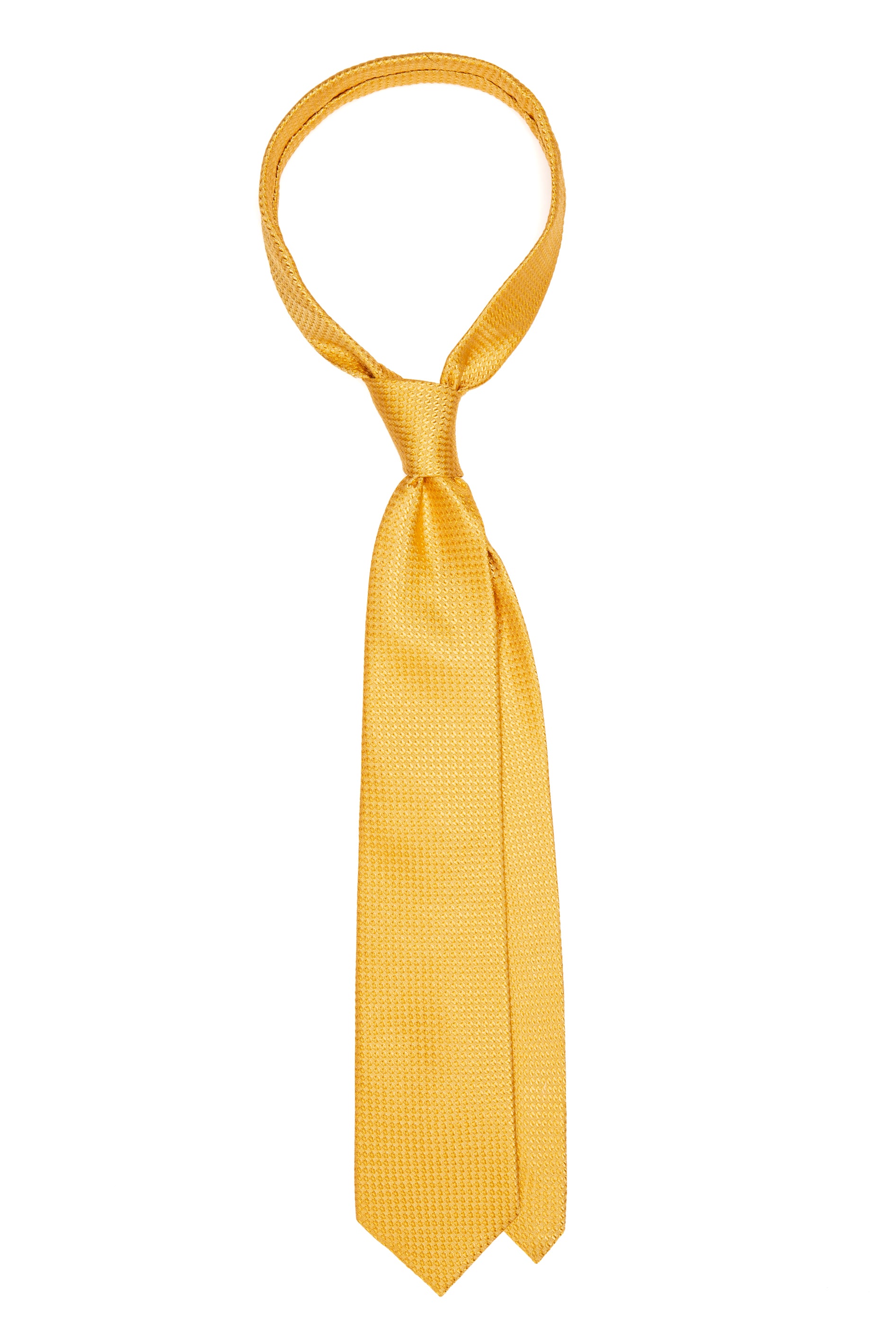 Textured yellow silk tie