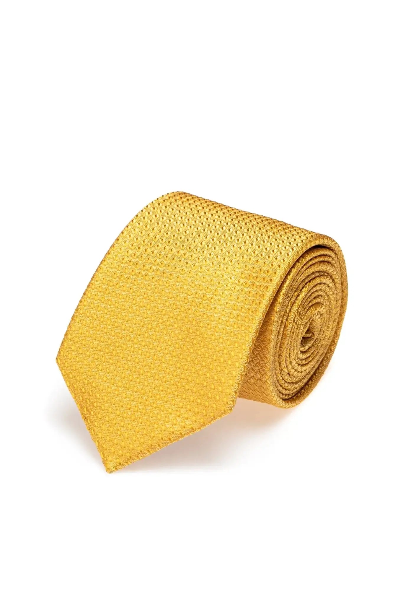 Textured yellow silk tie