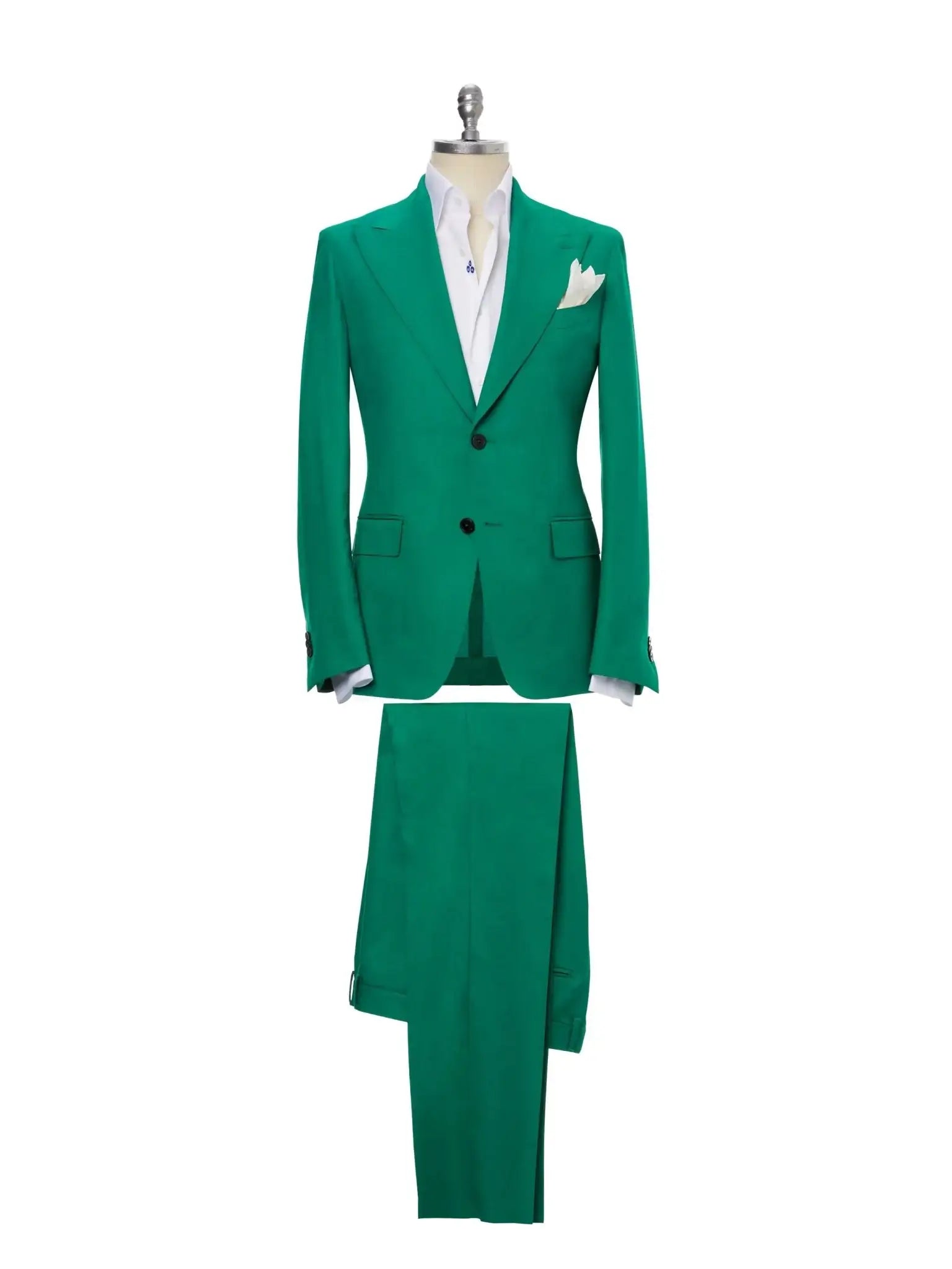 Green two-piece suit, tailored fit