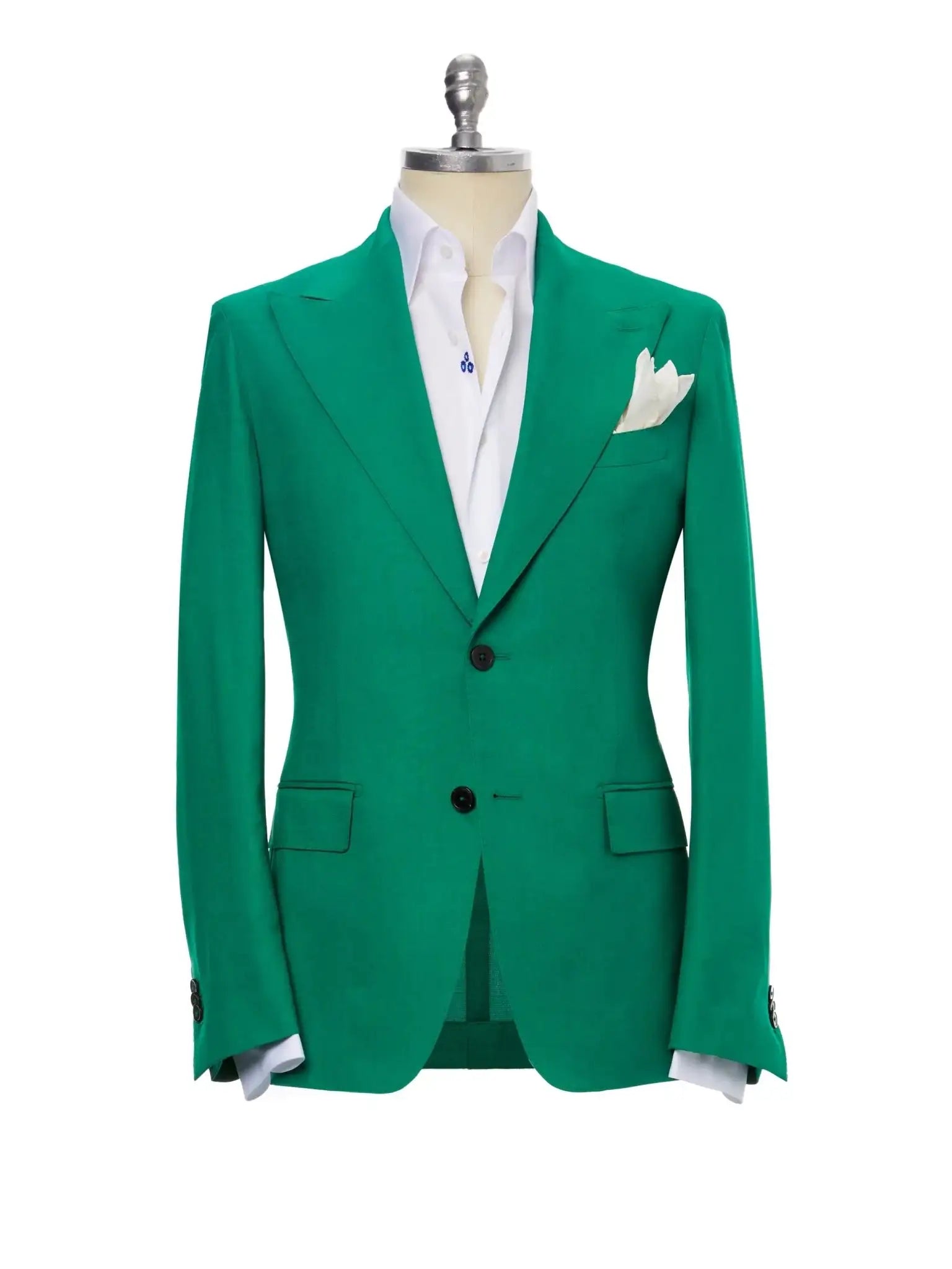 Green two-piece suit, tailored fit