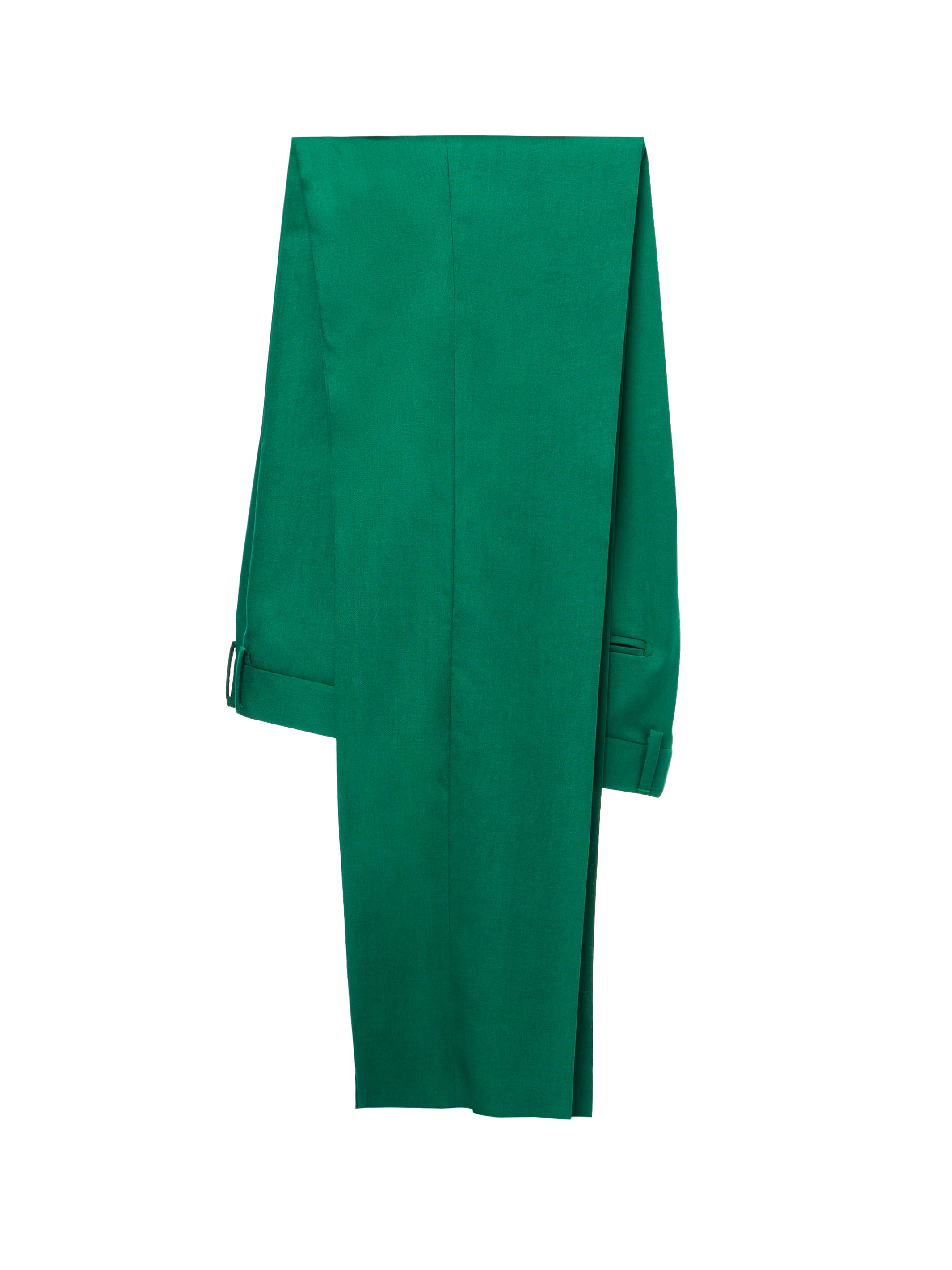 Green two-piece suit, tailored fit