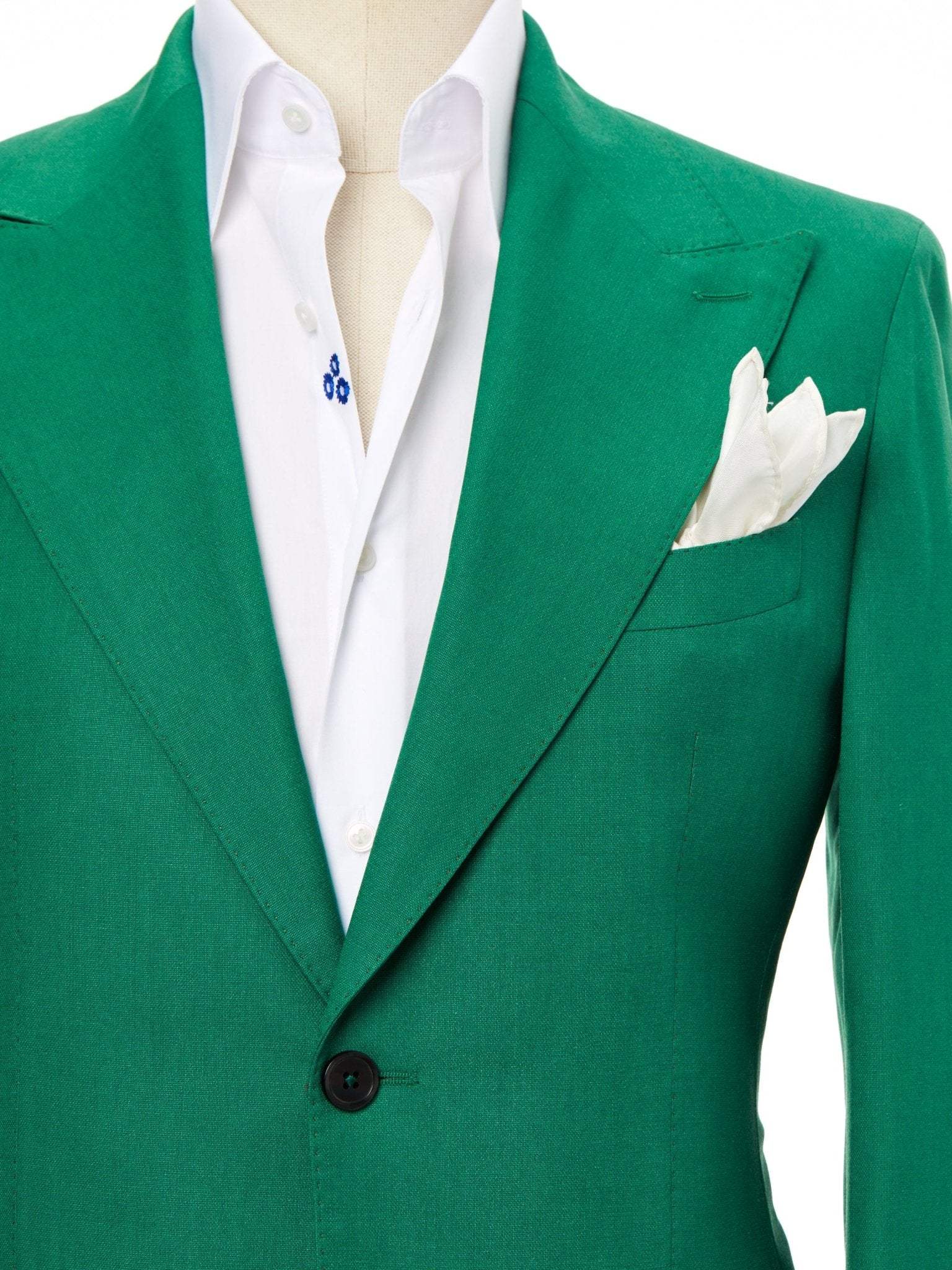 Green two-piece suit, tailored fit