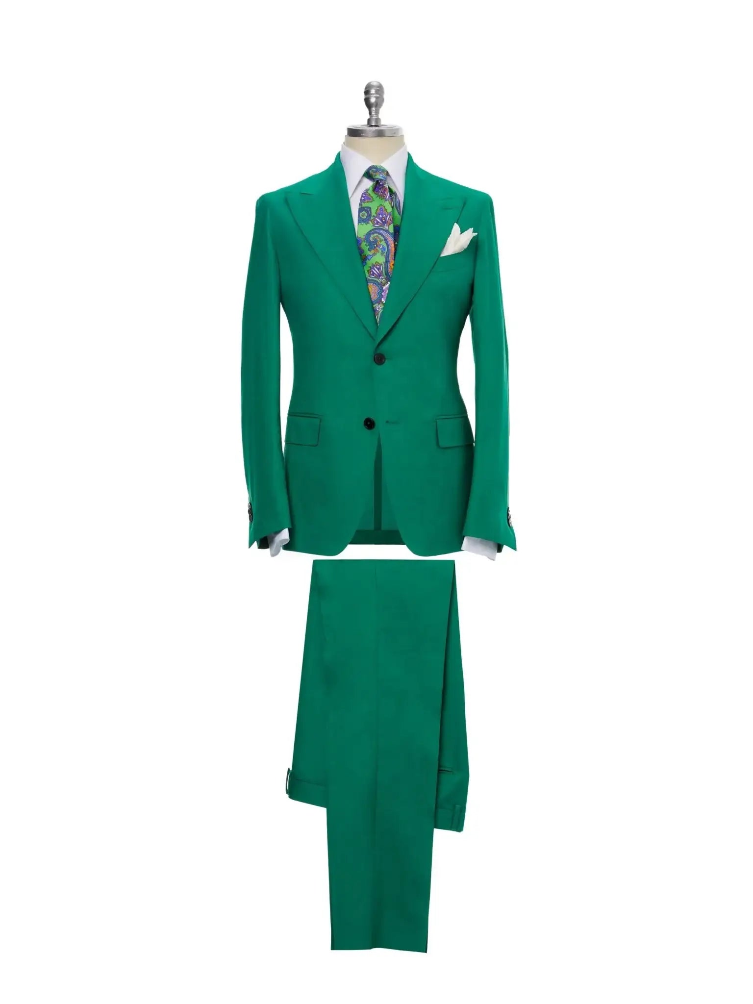 Green two-piece suit, tailored fit
