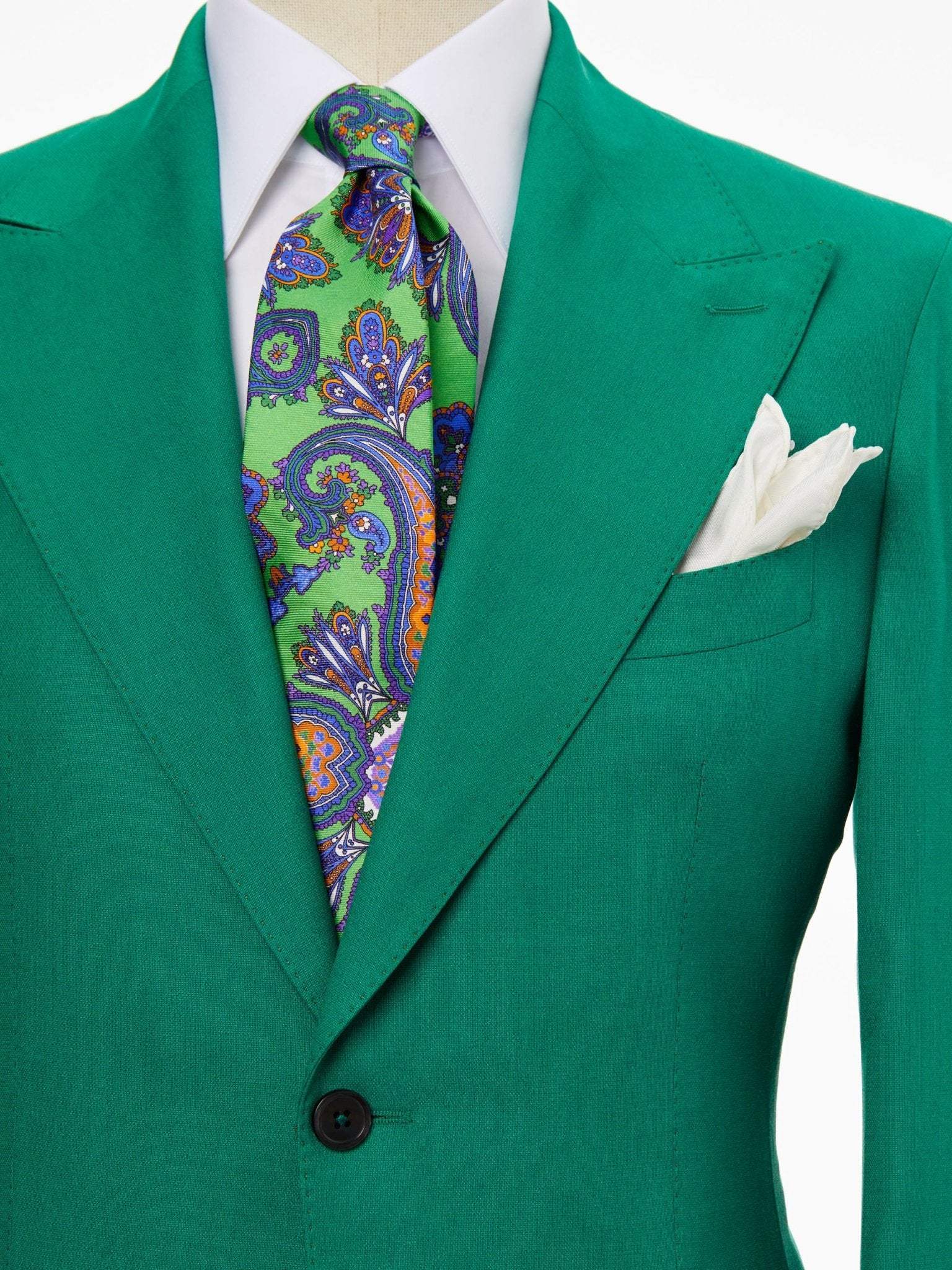 Green two-piece suit, tailored fit