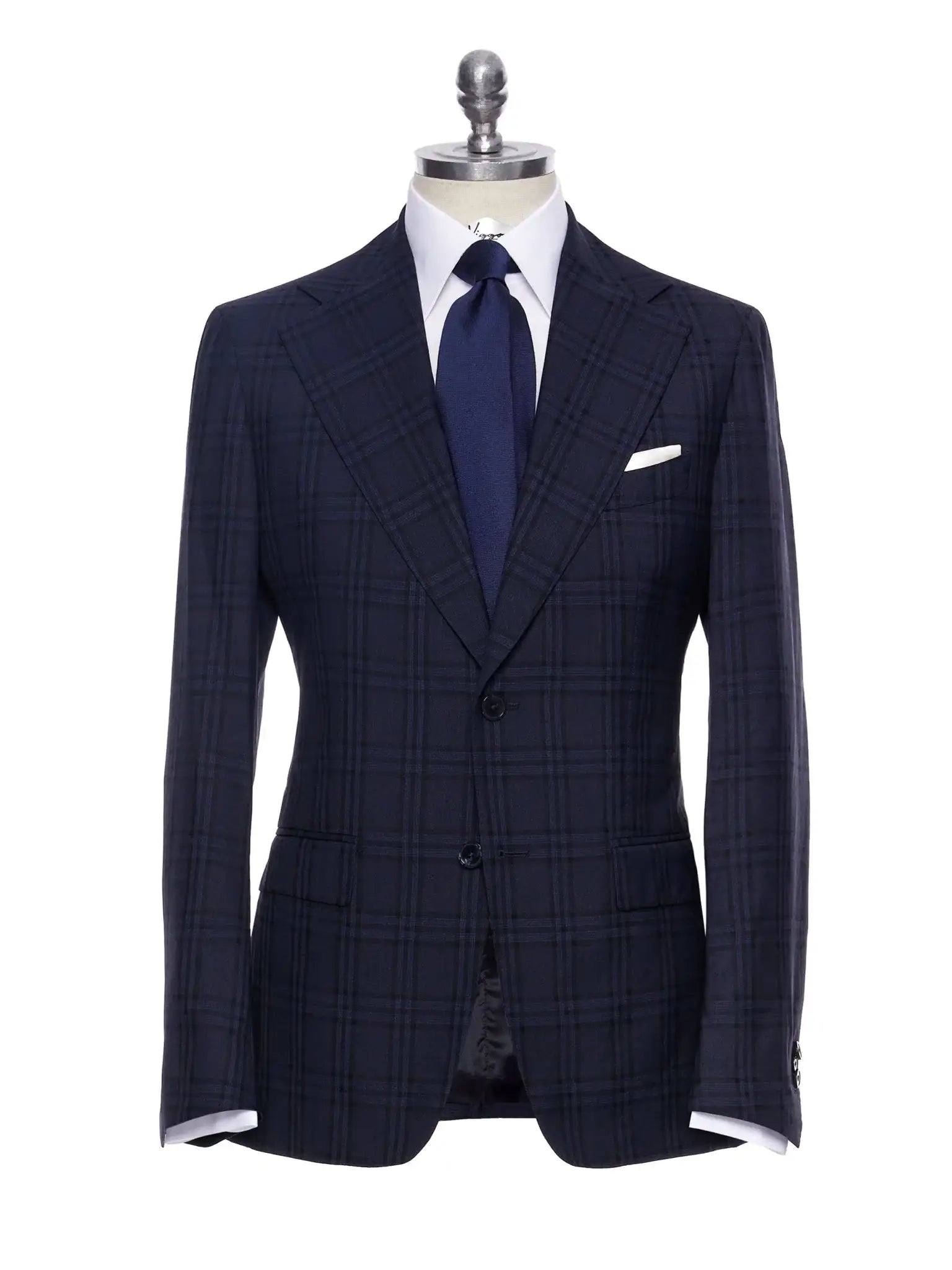 Costum tesatura Vitale Barberis, carouri navy, tailored fit