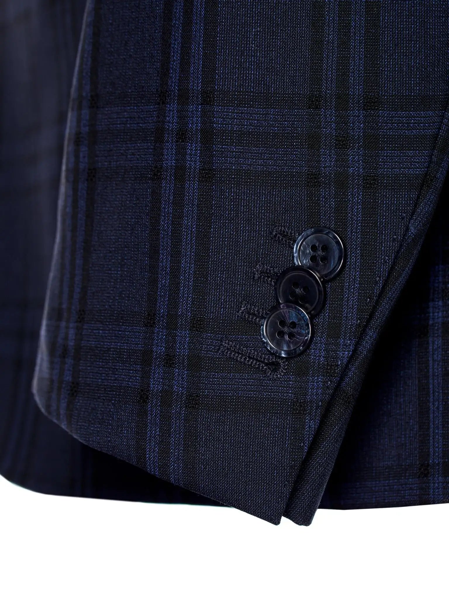 Costum tesatura Vitale Barberis, carouri navy, tailored fit