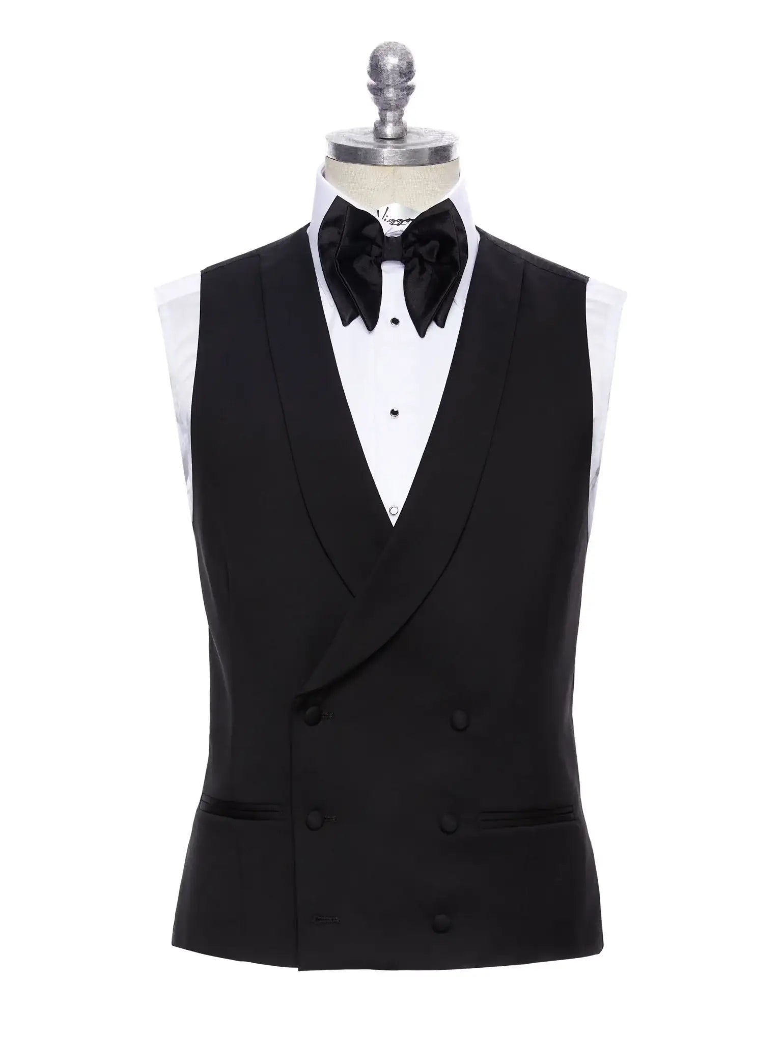 Papion negru fluture matase