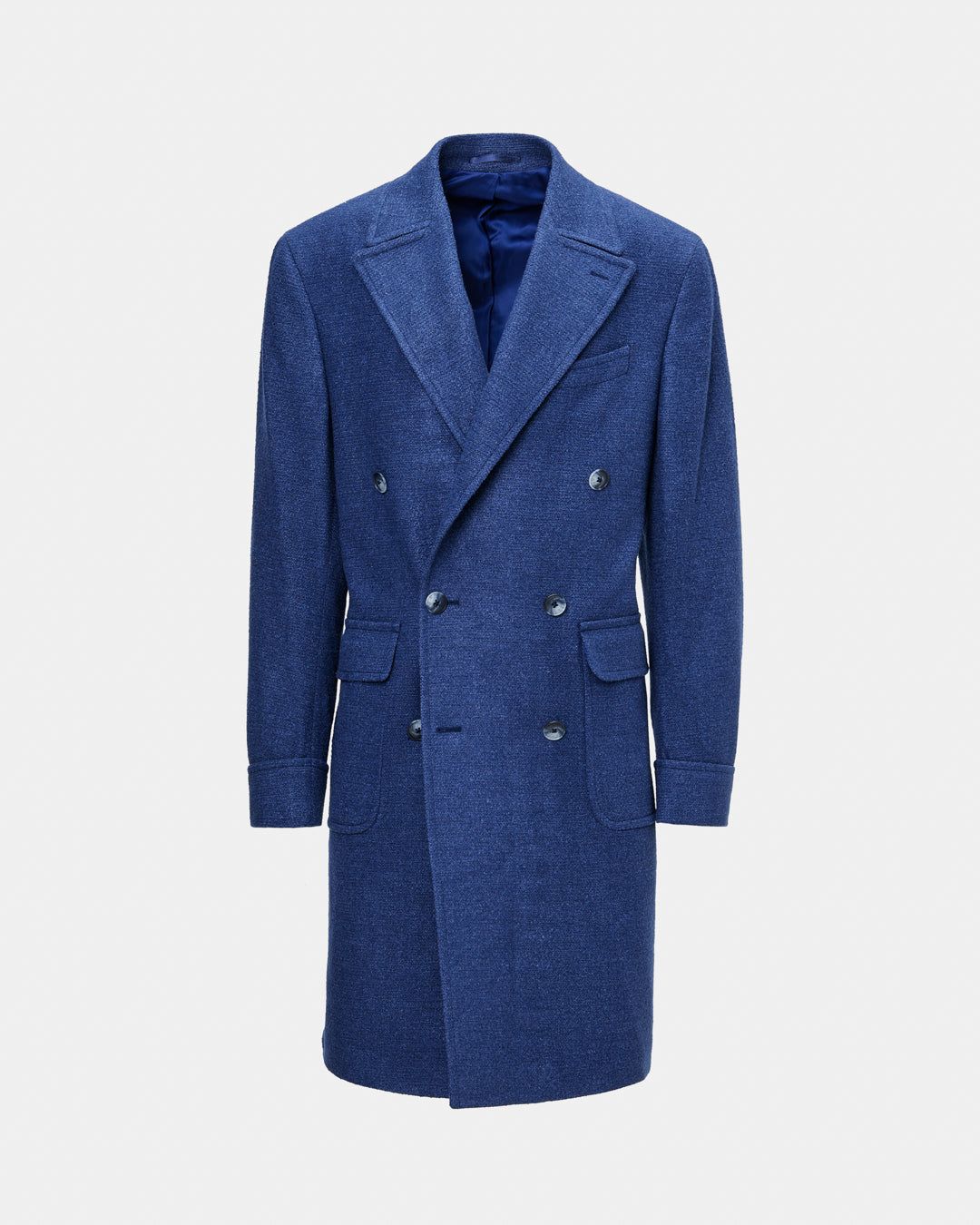 Blue camel hair coat