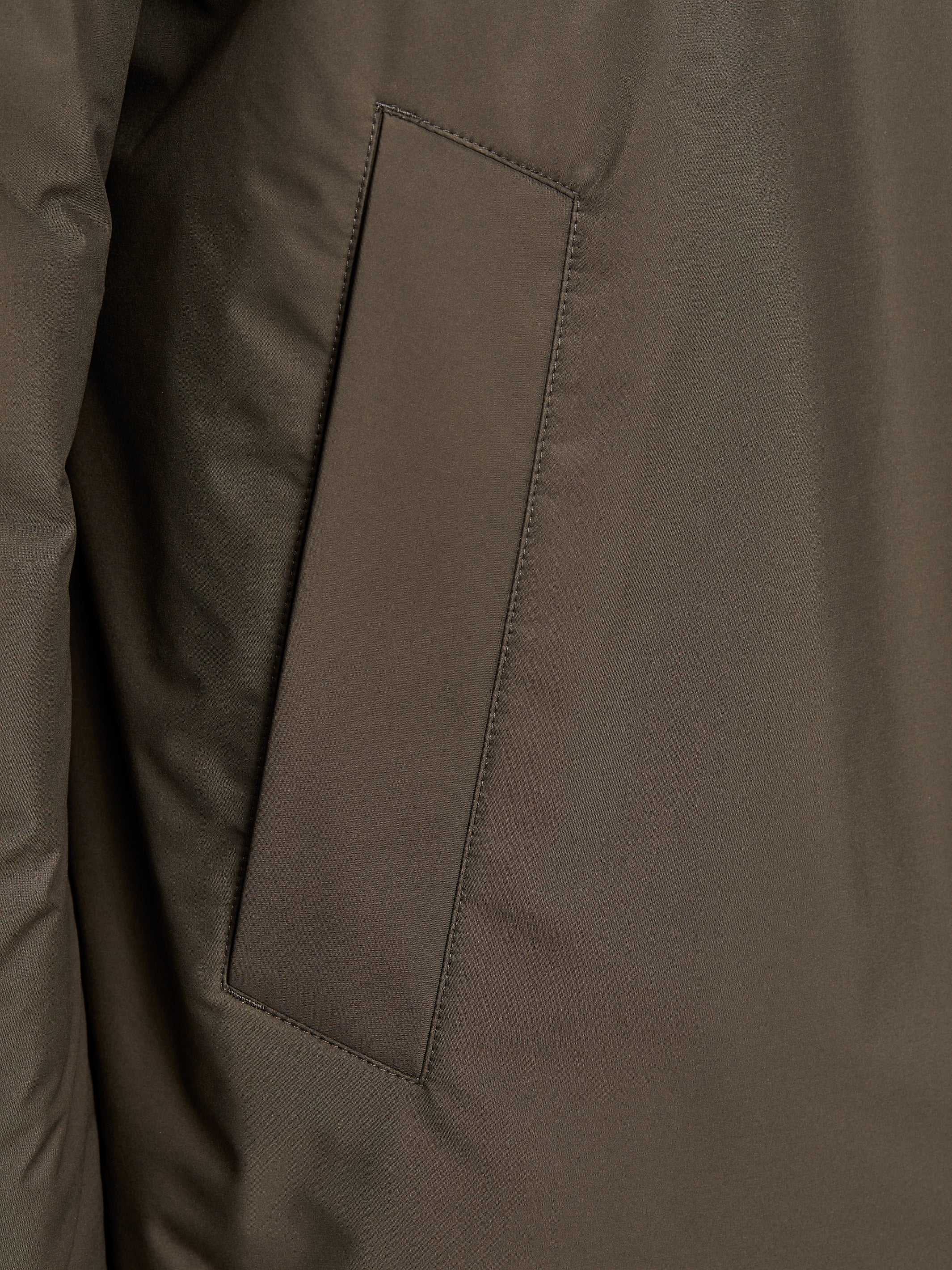 Taupe down parka