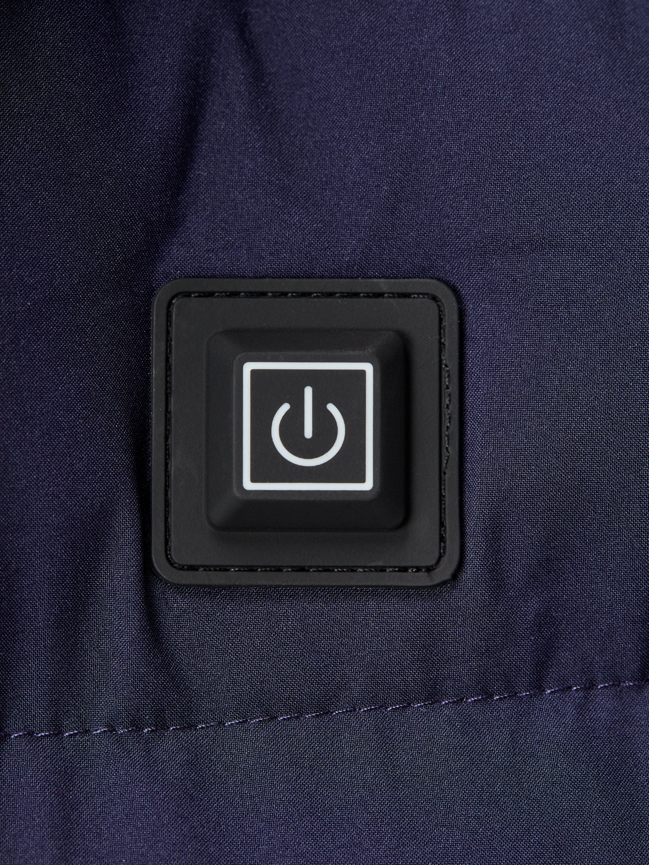 Long navy jacket with heating and removable accessories