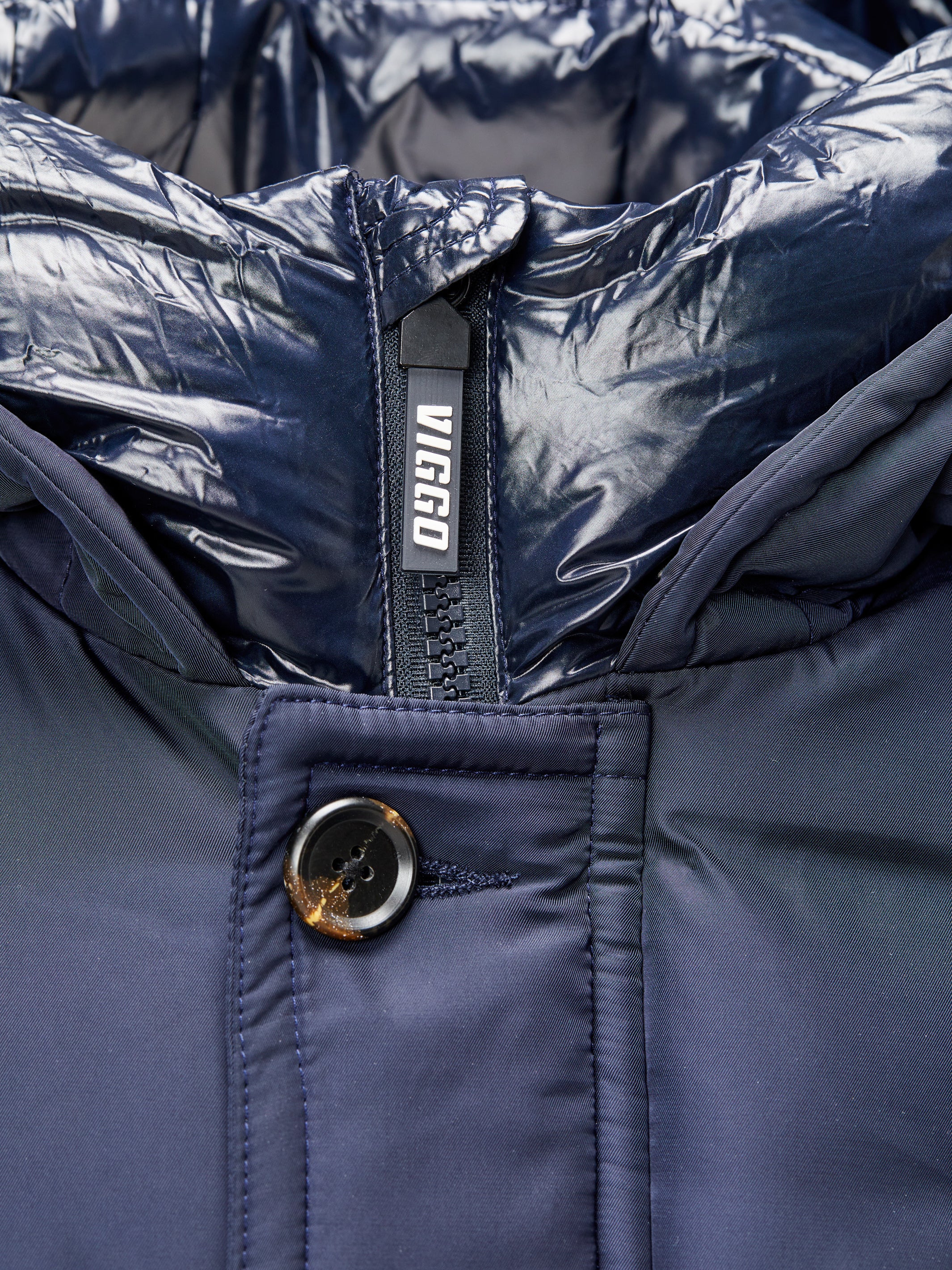 Long navy jacket, with heating