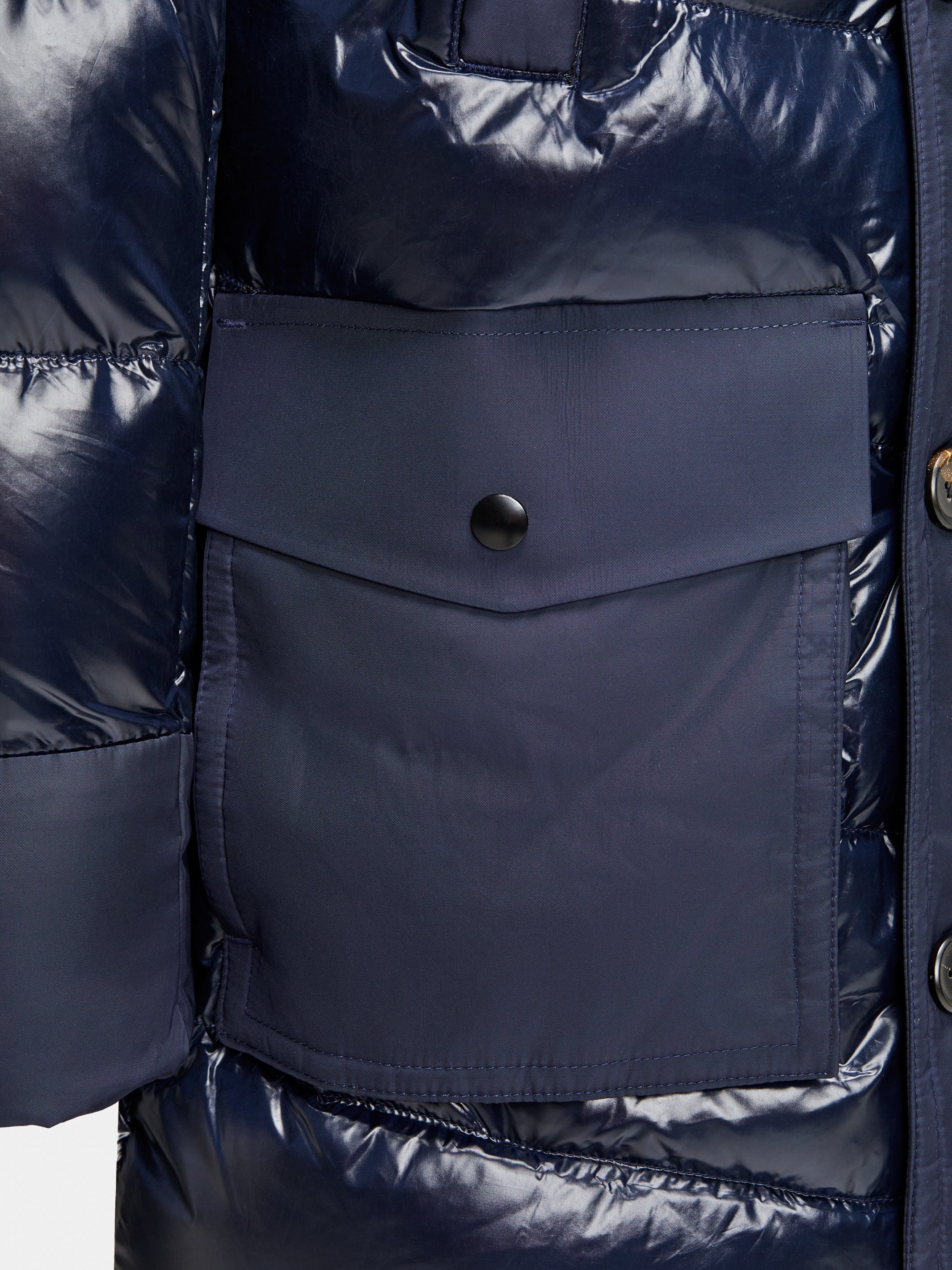 Long navy jacket, with heating