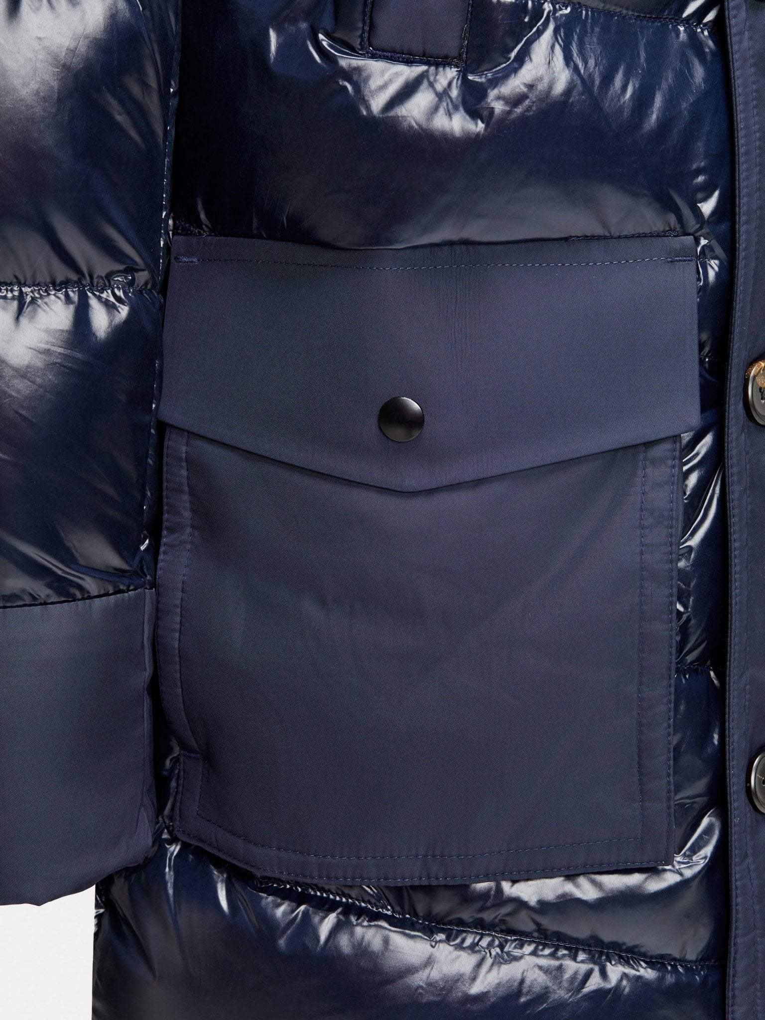 Geaca navy lunga, cu incalzire