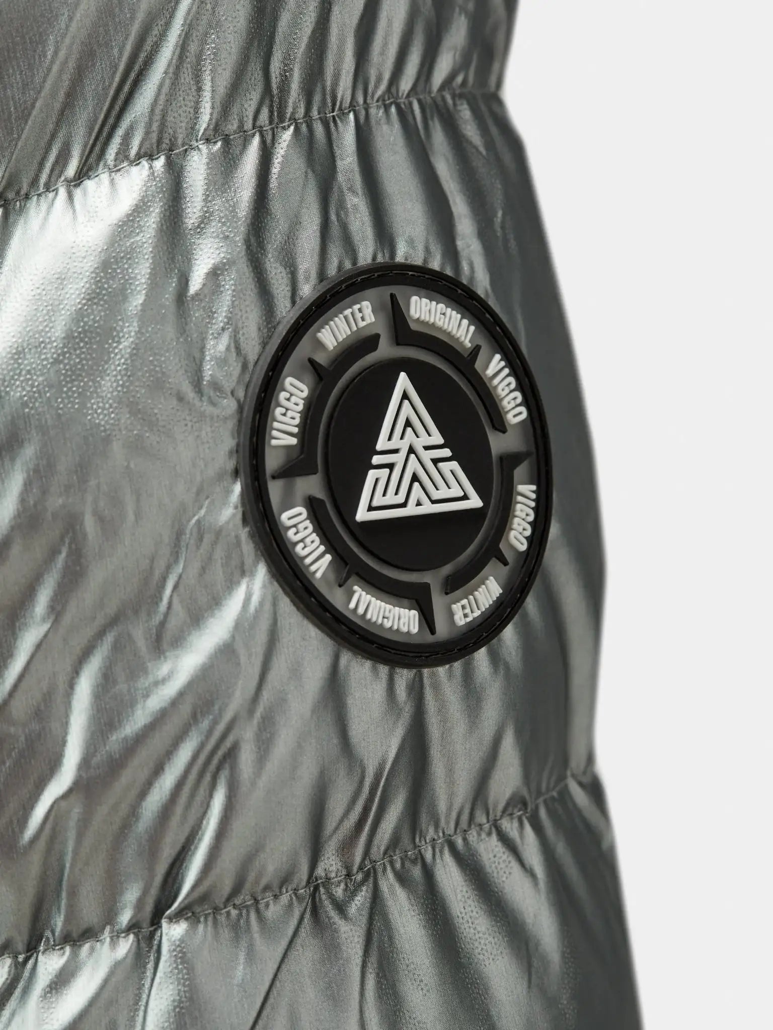 Geaca gri metalizat cu incalzire