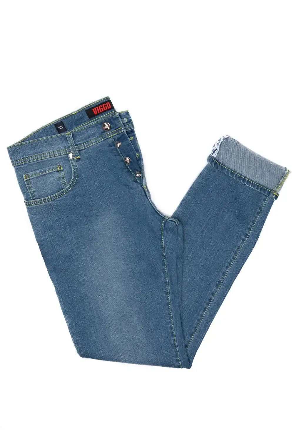 Jeans bleu slim fit rose