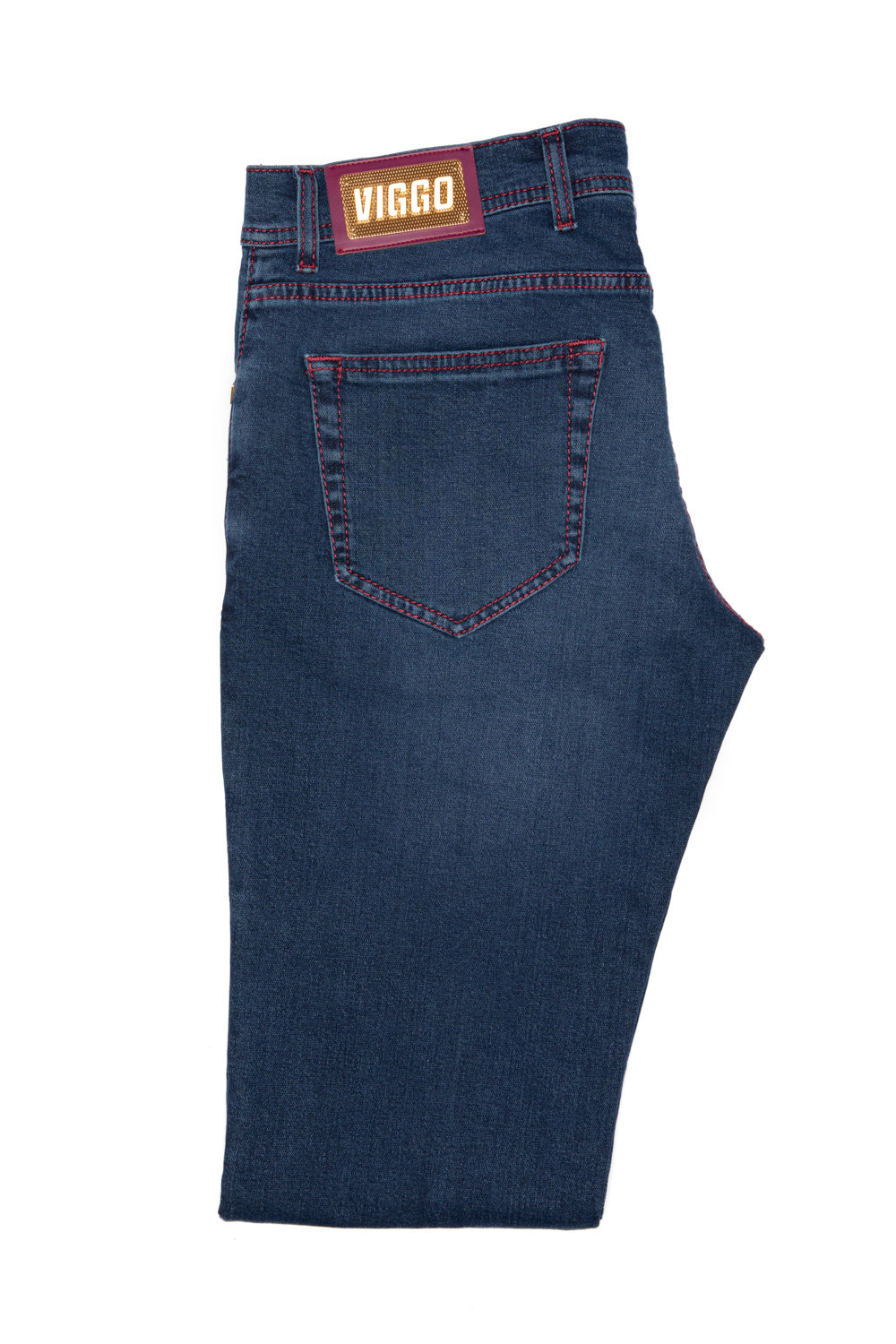 Slim fit rose gold blue jeans