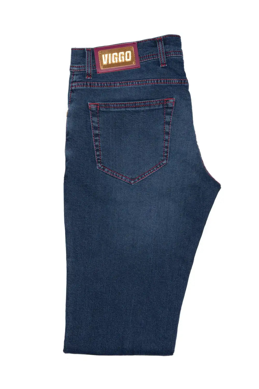 Jeans albastri slim fit rose gold