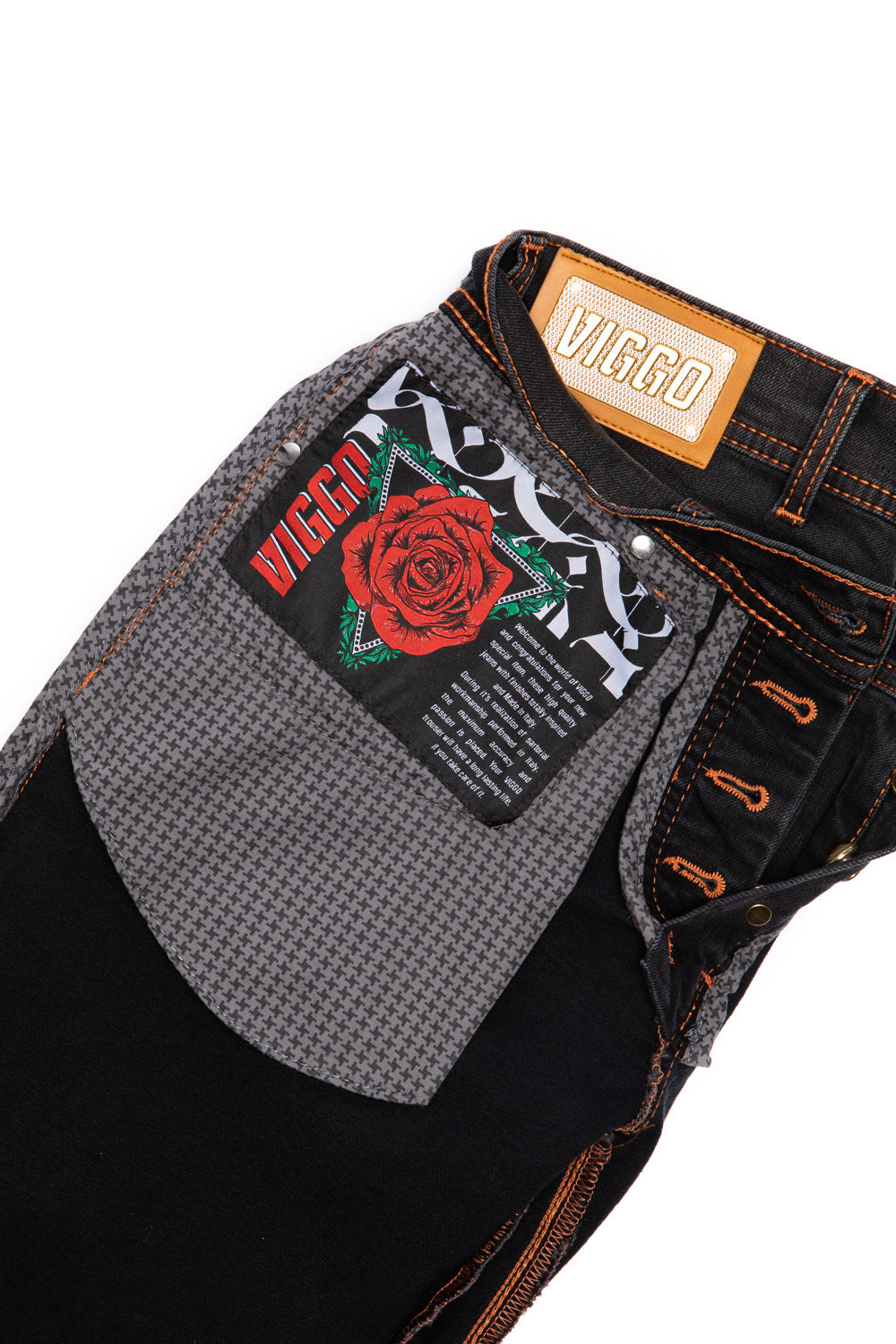 Jeans negru slim fit rose