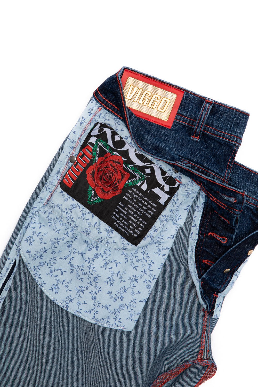 Jeans albastri slim fit rose - Viggo