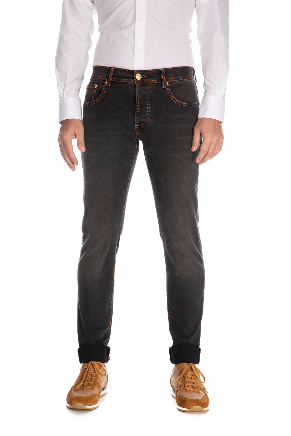 Jeans negru slim fit rose