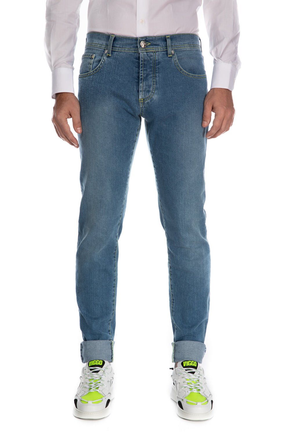 Jeans bleu slim fit rose - Viggo