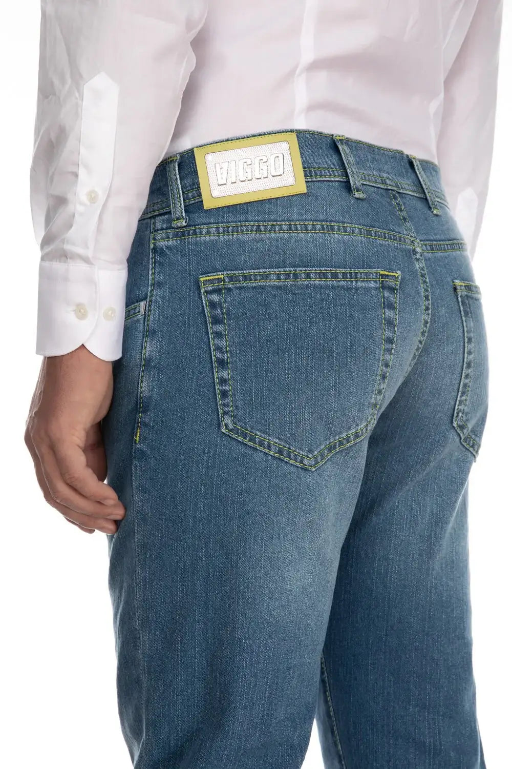 Jeans bleu slim fit rose