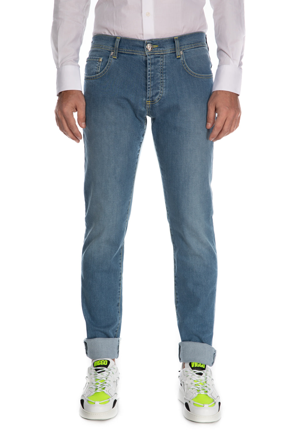 Jeans bleu slim fit monkey silver