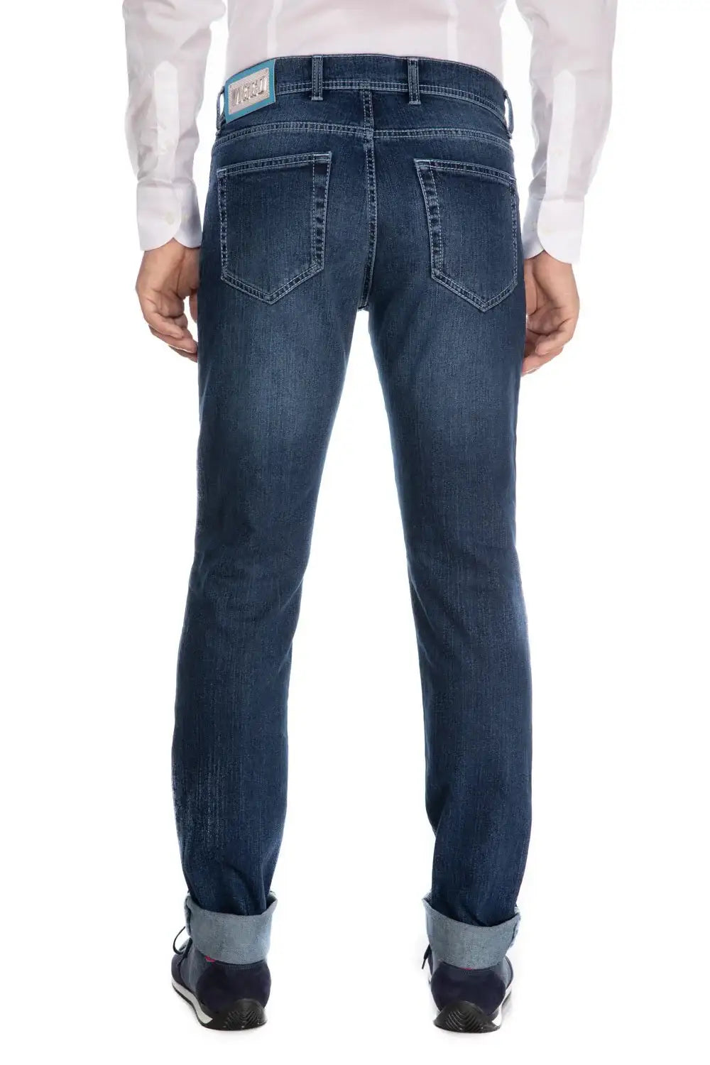 Jeans albastri slim fit monkey