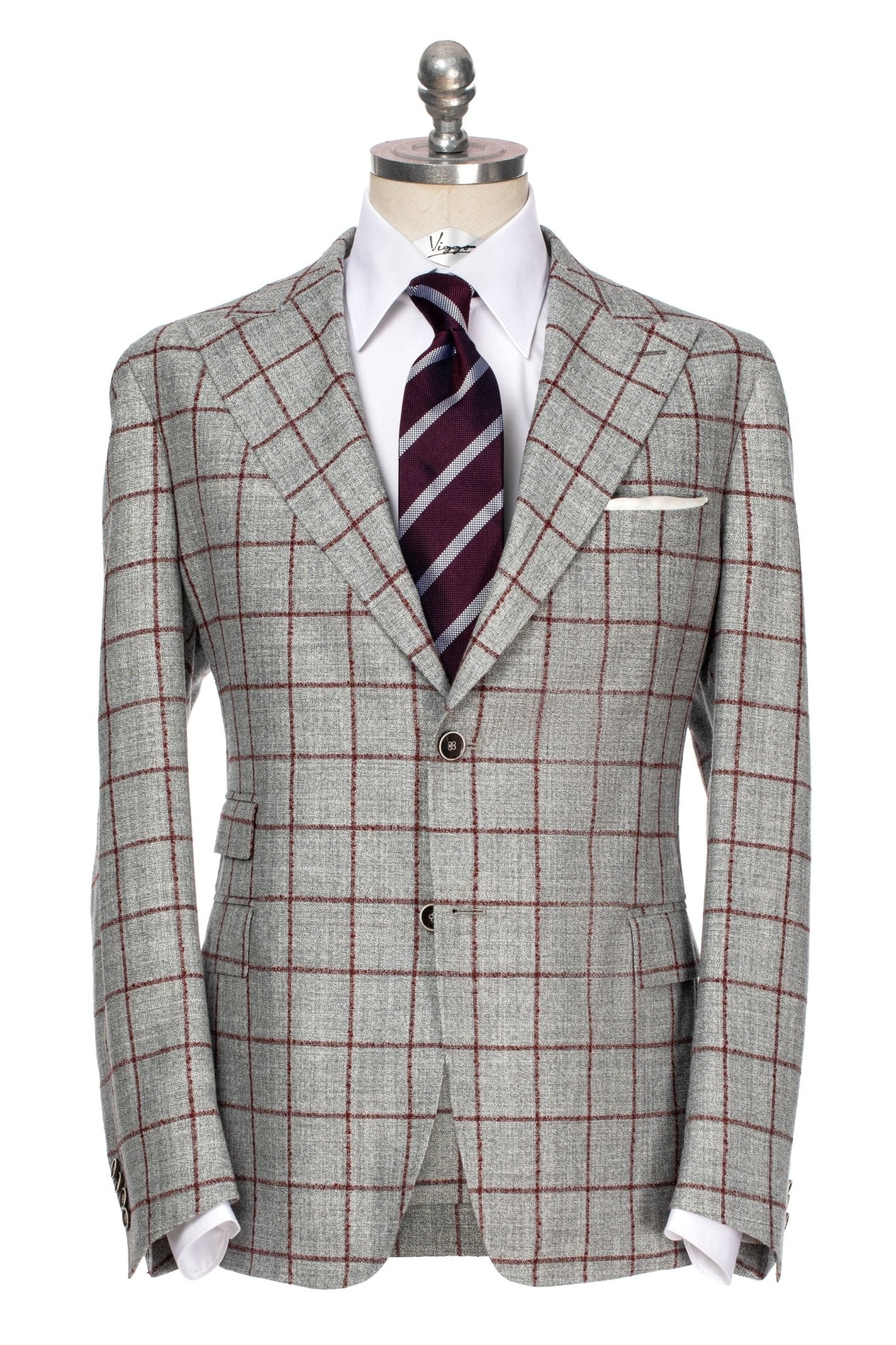 Cravata din matase bordeaux cu dungi - Viggo