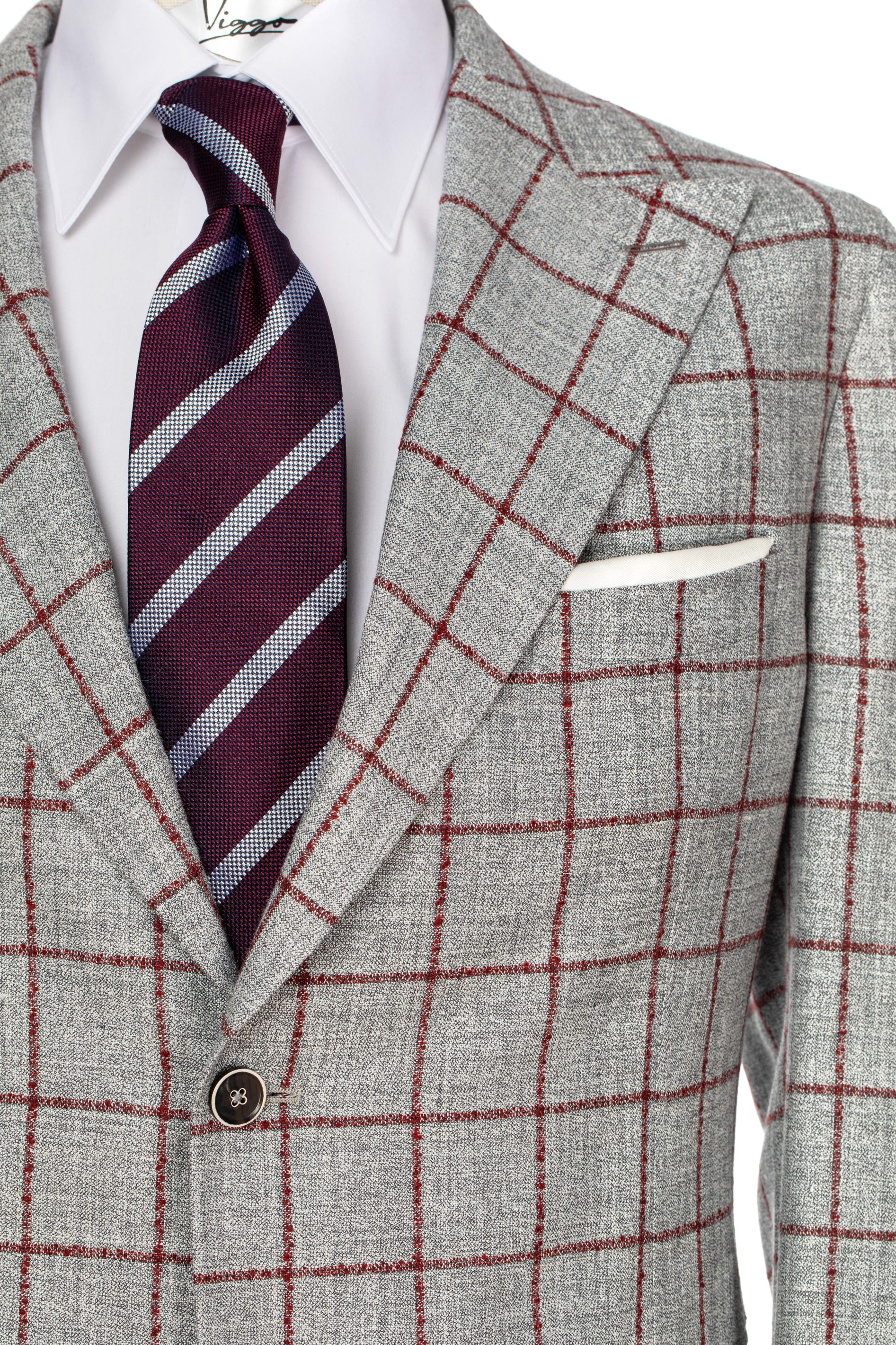 Striped bordeaux silk tie